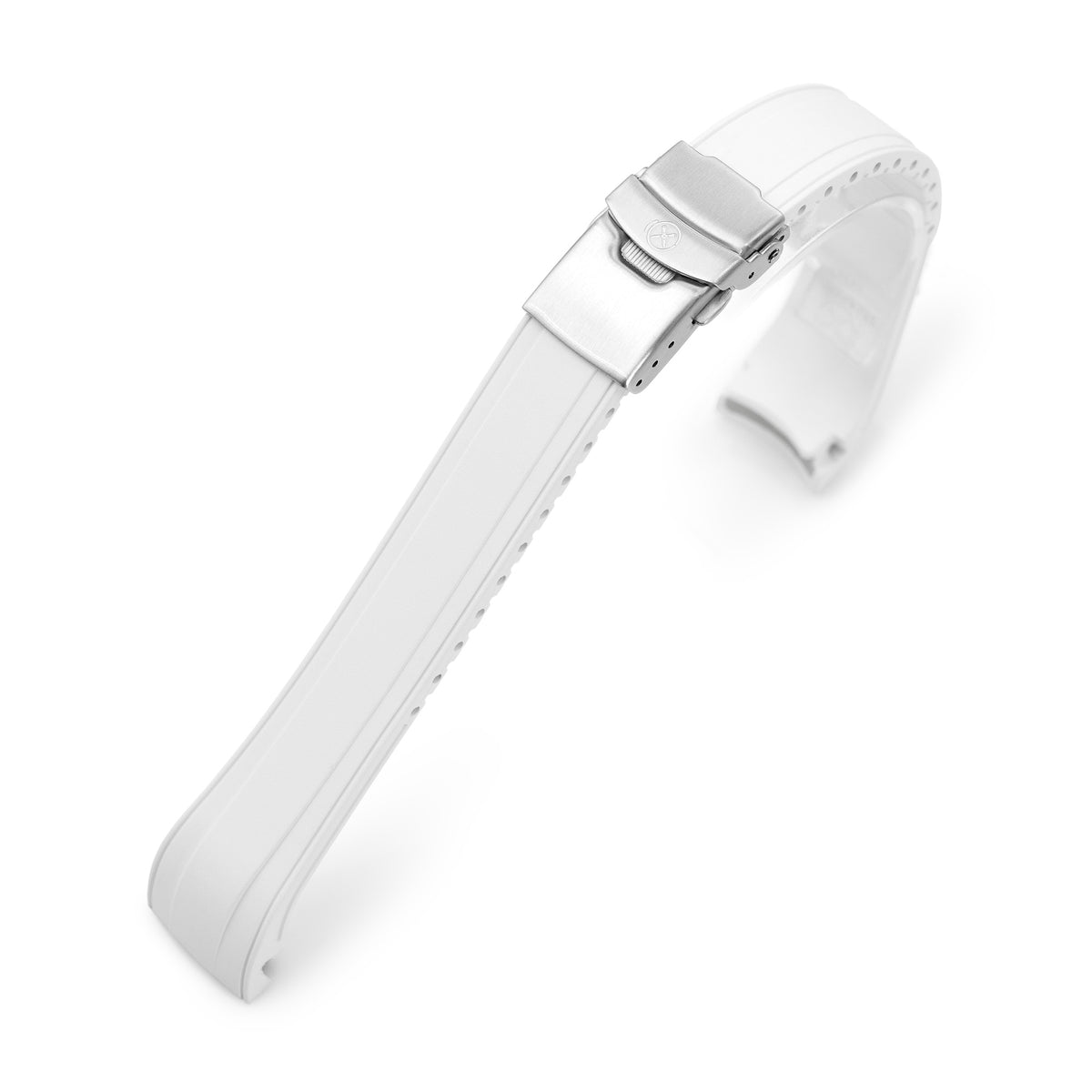 StrapXPro - SX2B Rubber Strap for New Seiko 5 Sports 40mm SRPE Series, White Strapcode watch bands