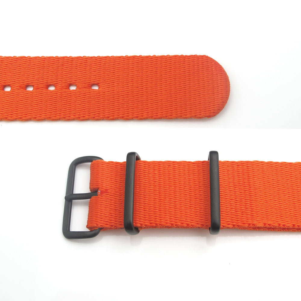 MiLTAT 21mm G10 watch strap ballistic nylon school look armband Orange PVD hardware Strapcode Watch Bands