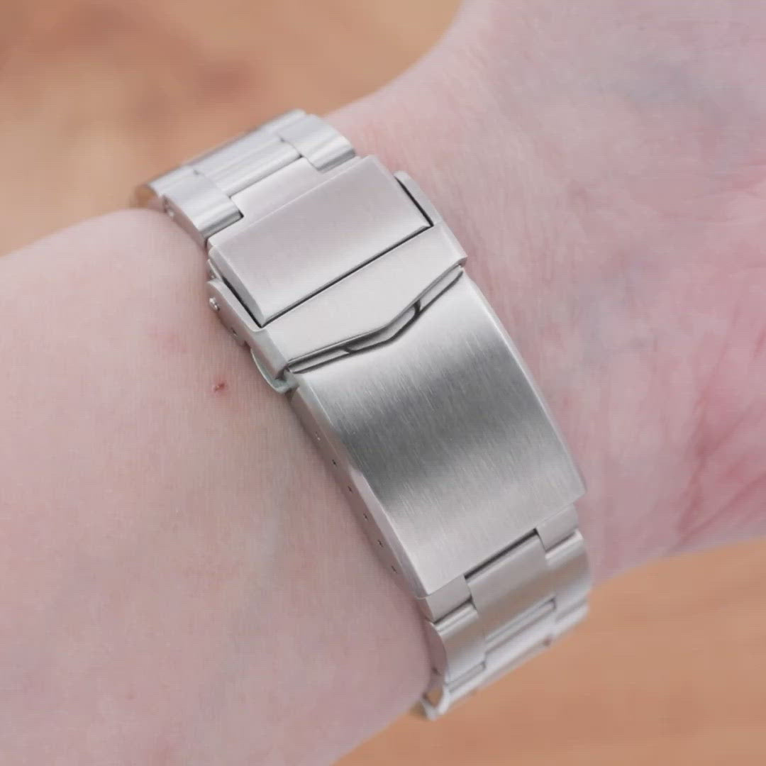 Bracelet Super-O Boyer 20mm pour Seiko Alpinist SARB017 SPB155 SBEJ005 (compatible Hamilton Khaki H70455733), acier inoxydable brossé, boucle déployante V Diver