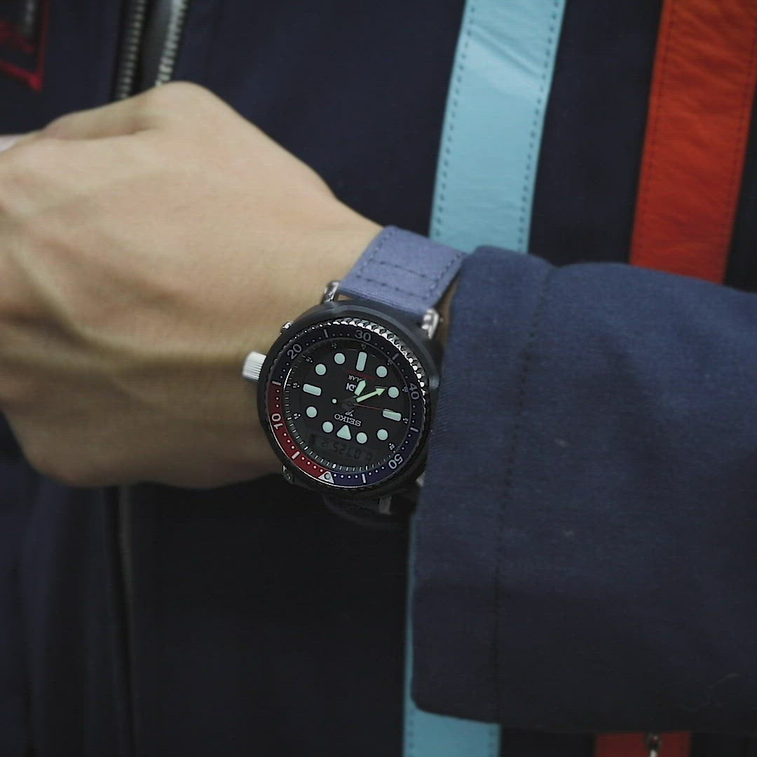 Bracelet de montre en toile bleu marine à dégagement rapide, 22mm ou 20mm