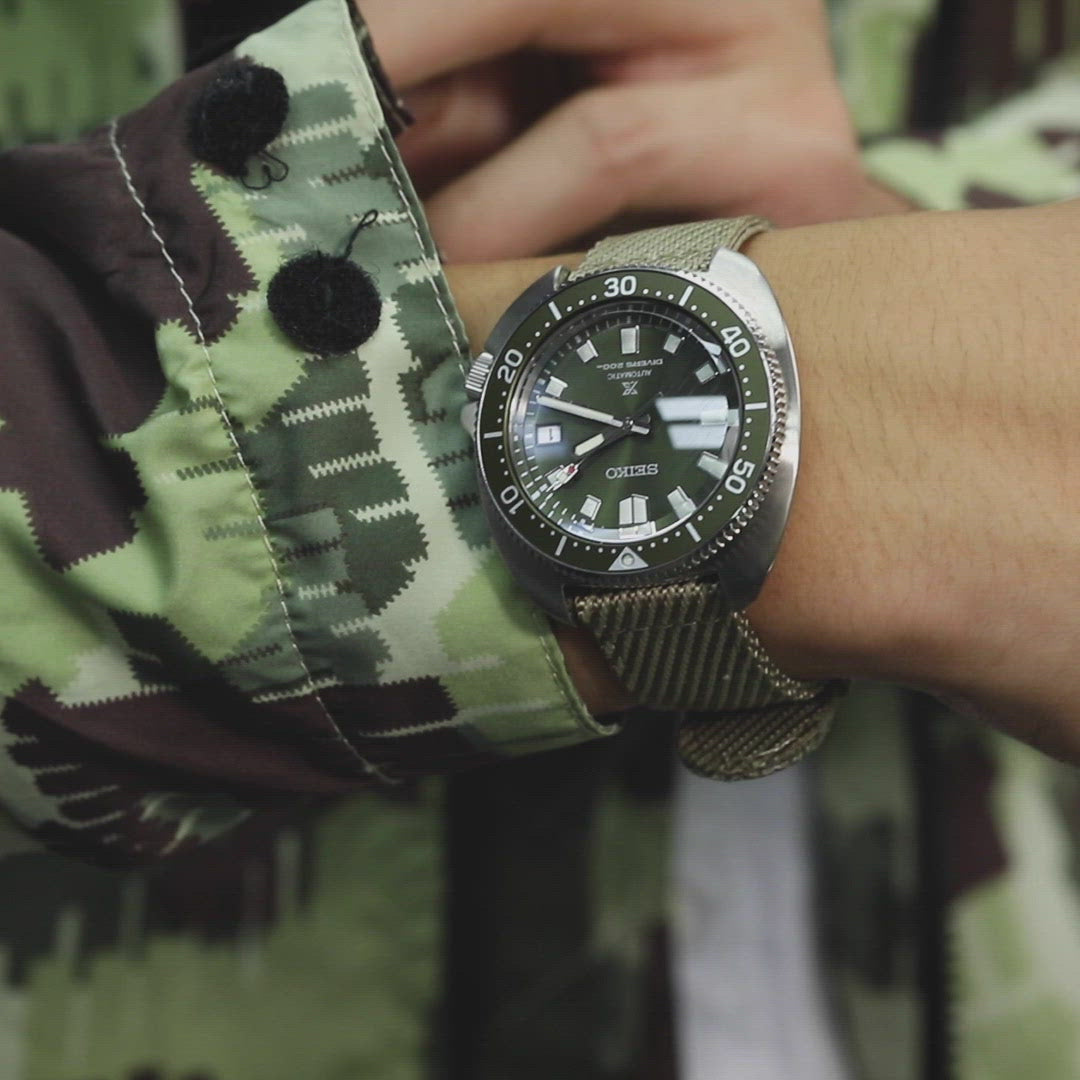 2-teiliges Nylon-Uhrenarmband, Khaki, Schnellwechsel, polierte Schließe