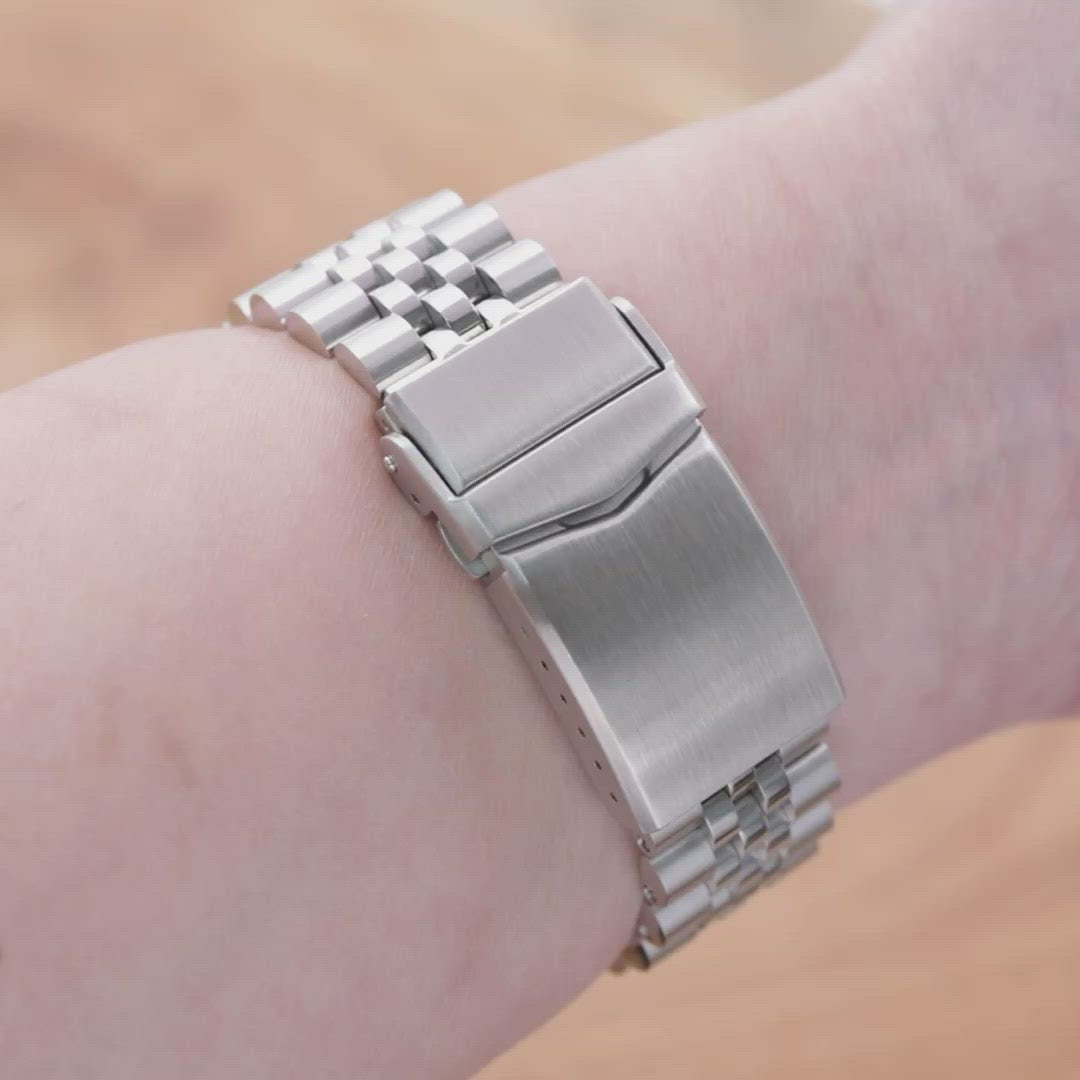 Super-J Louis 20mm Stainless Steel Straight End Bracelet for Watches