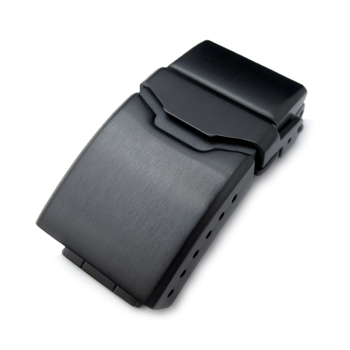 18mm 20mm or 22mm Stainless Steel Chamfer Button Diver Clasp Push Button 6 adjust holes and reformed Flip-Lock PVD Black Strapcode Buckles