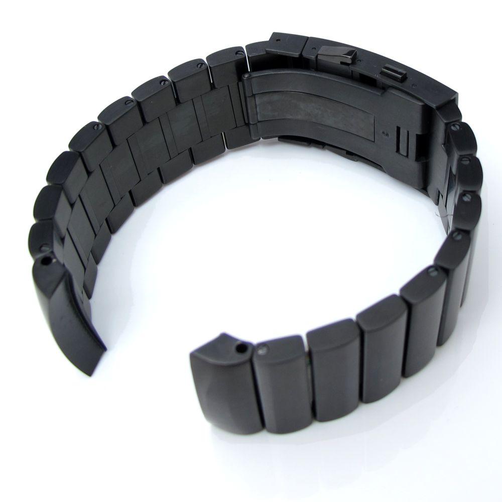 24mm Bandoleer Solid 316L stainless Steel PVD Black Replacement band for Panerai 44mm Strapcode Watch Bands