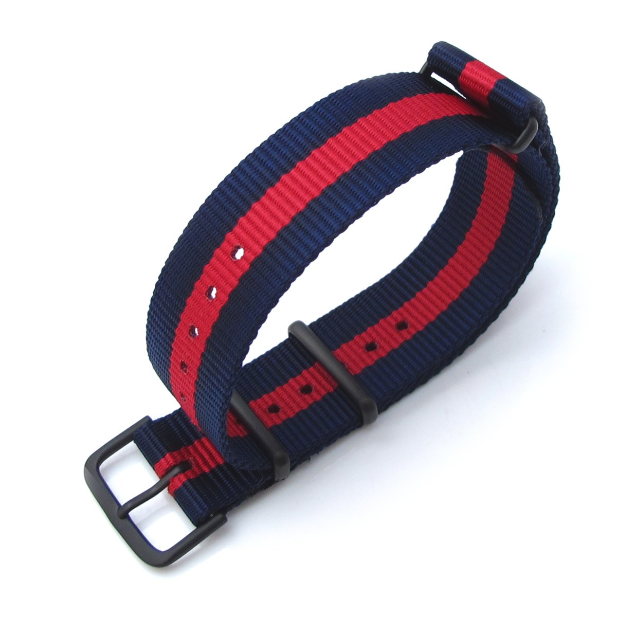 MiLTAT 20mm G10 military watch strap ballistic nylon armband PVD Red &amp; Blue Stripes Strapcode Watch Bands