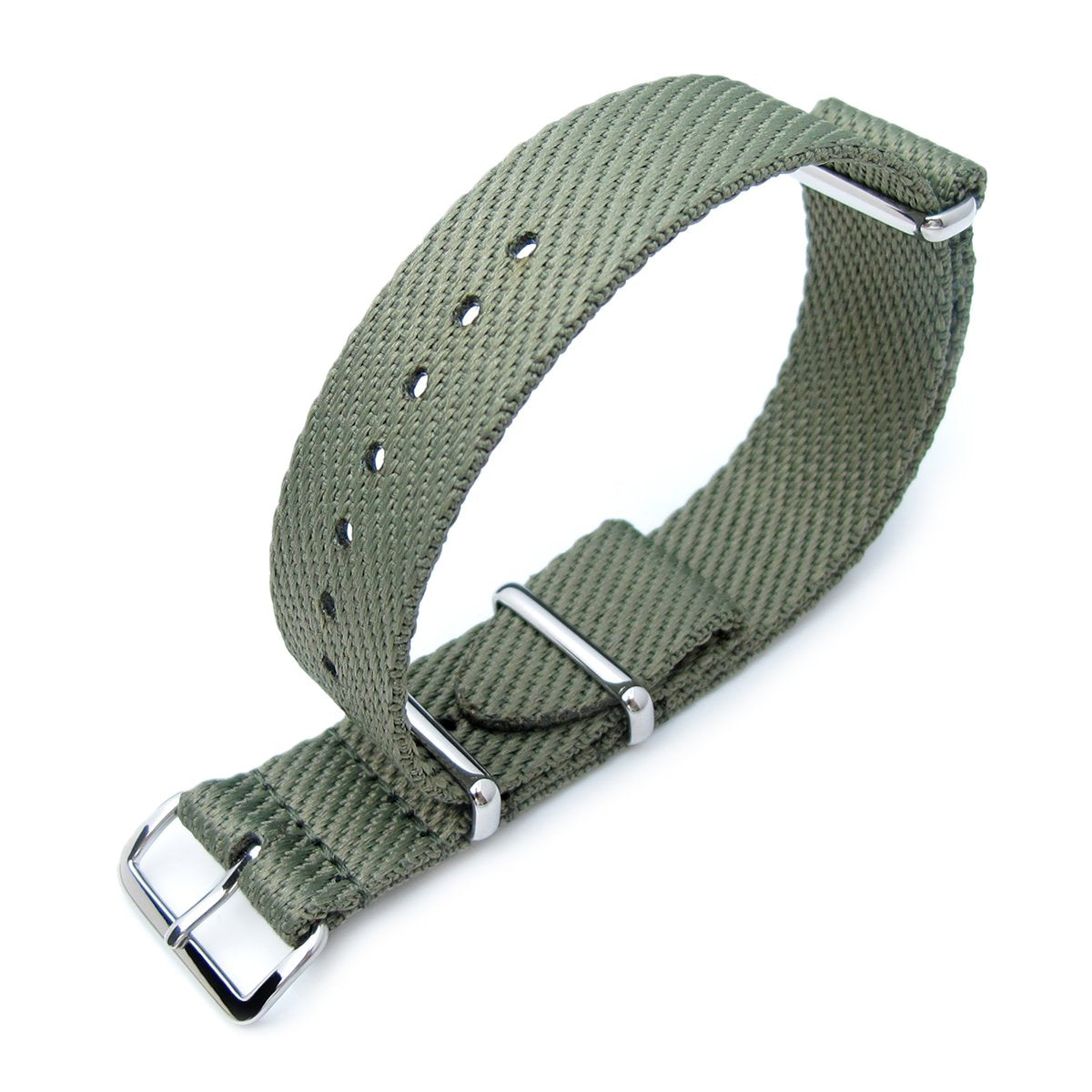 MiLTAT 20mm G10 Military NATO Watch Strap Waffle Nylon Armband Polished Military Green Strapcode Watch Bands