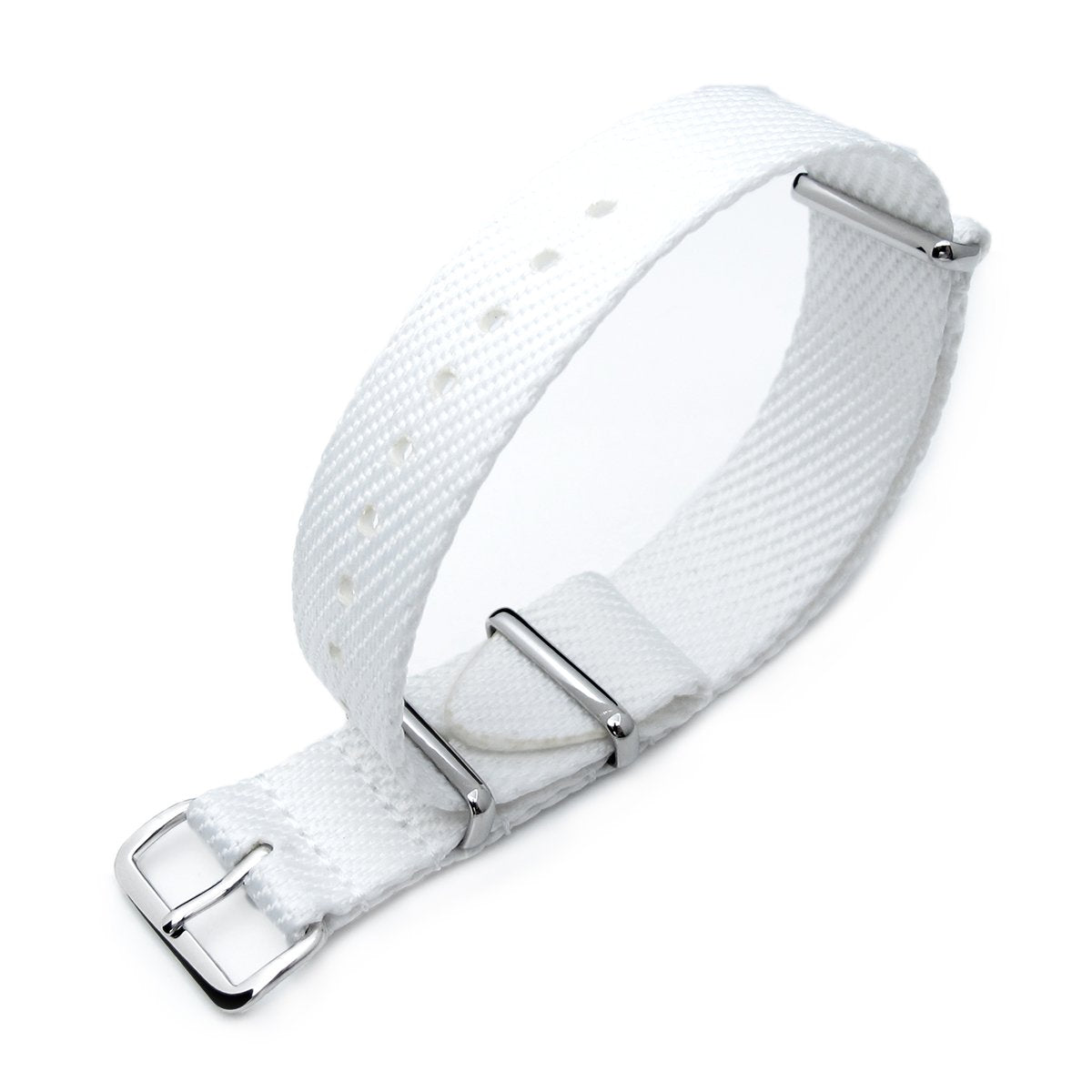MiLTAT 20mm G10 Military NATO Watch Strap Waffle Nylon Armband Polished White Strapcode Watch Bands