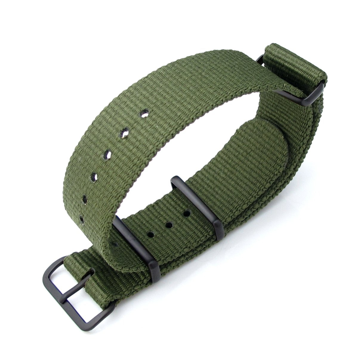 MiLTAT 21mm G10 NATO Military Watch Strap Ballistic Nylon Armband PVD Black Forest Green Strapcode Watch Bands