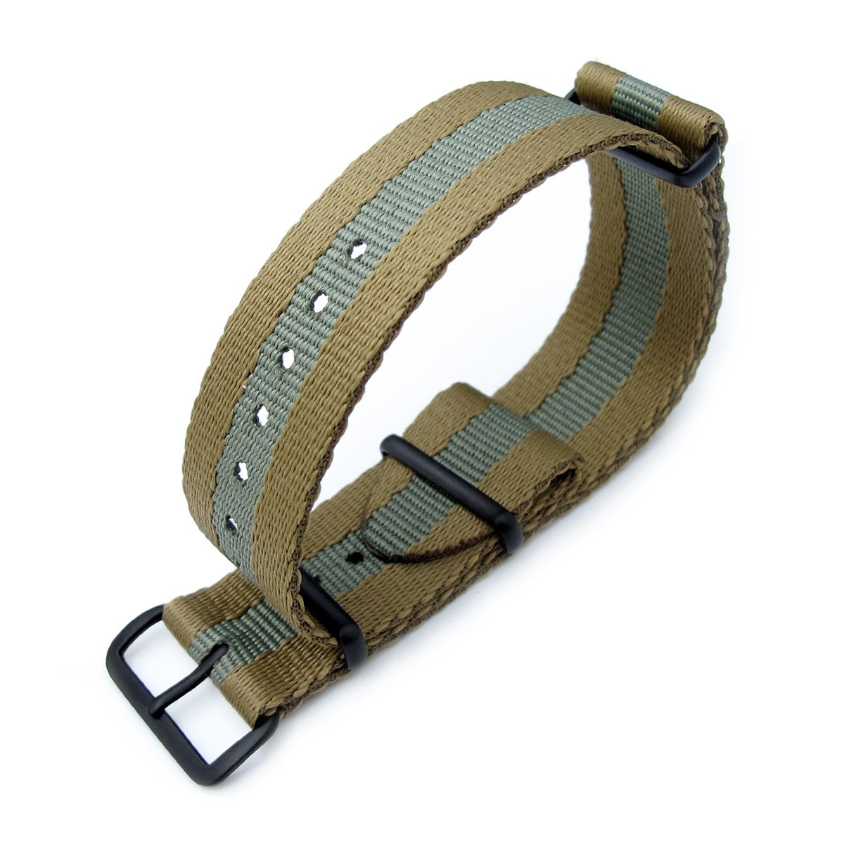 MiLTAT 20mm or 22mm G10 Military NATO Watch Strap Sandwich Nylon Armband PVD Black Military Green Strapcode Watch Bands