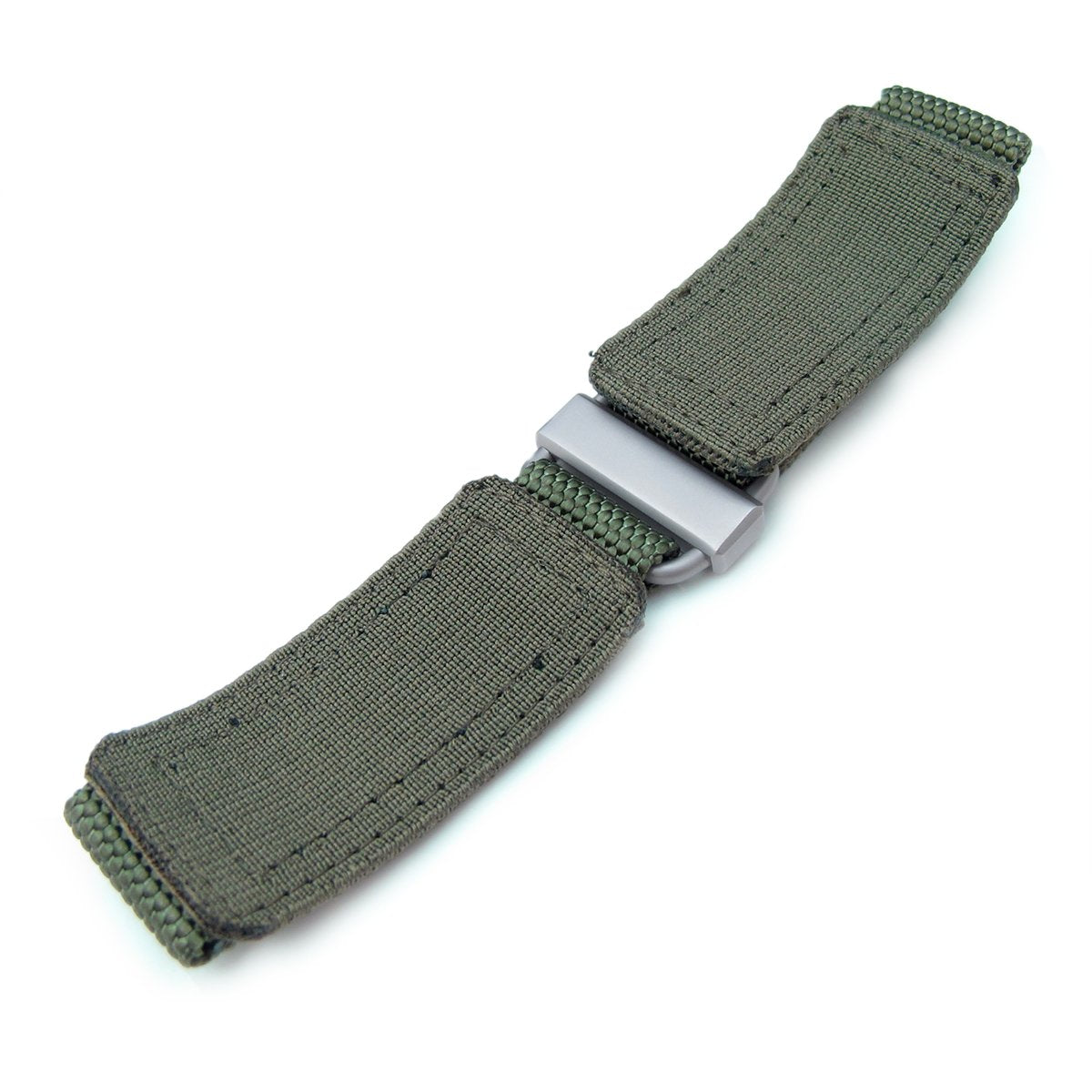 22mm MiLTAT Honeycomb Military Green Nylon Velcro Fastener Watch Strap Brushed Stainless Buckle Strapcode Watch Bands