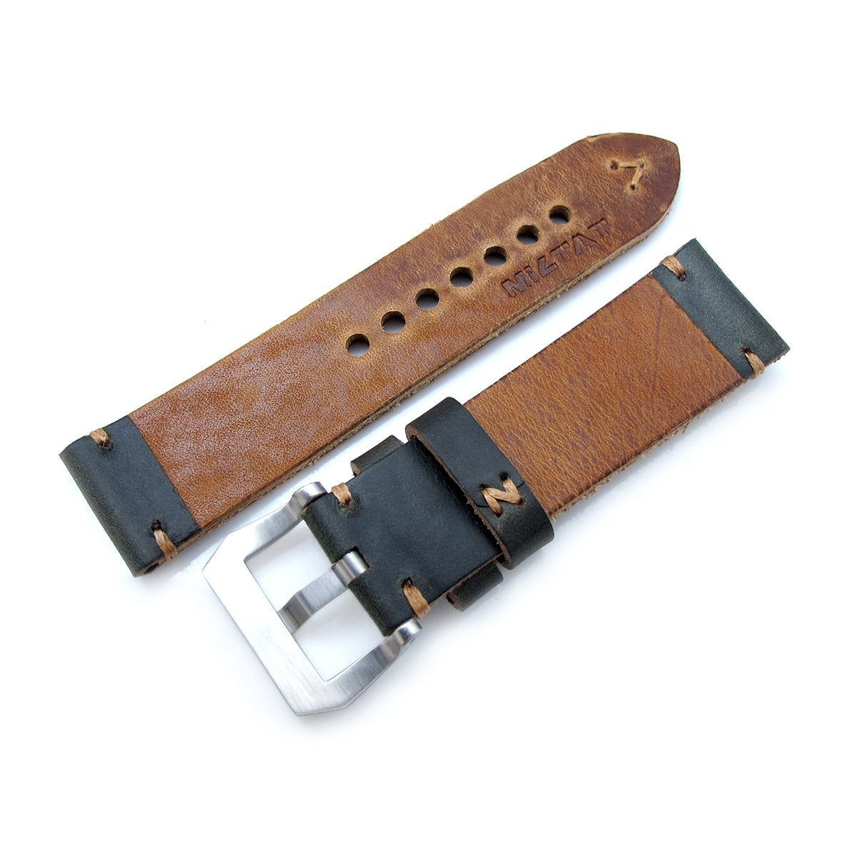 24mm Brown Handmade Apple watch 4, Quick Release Leather Watch Bands -  Strapcode