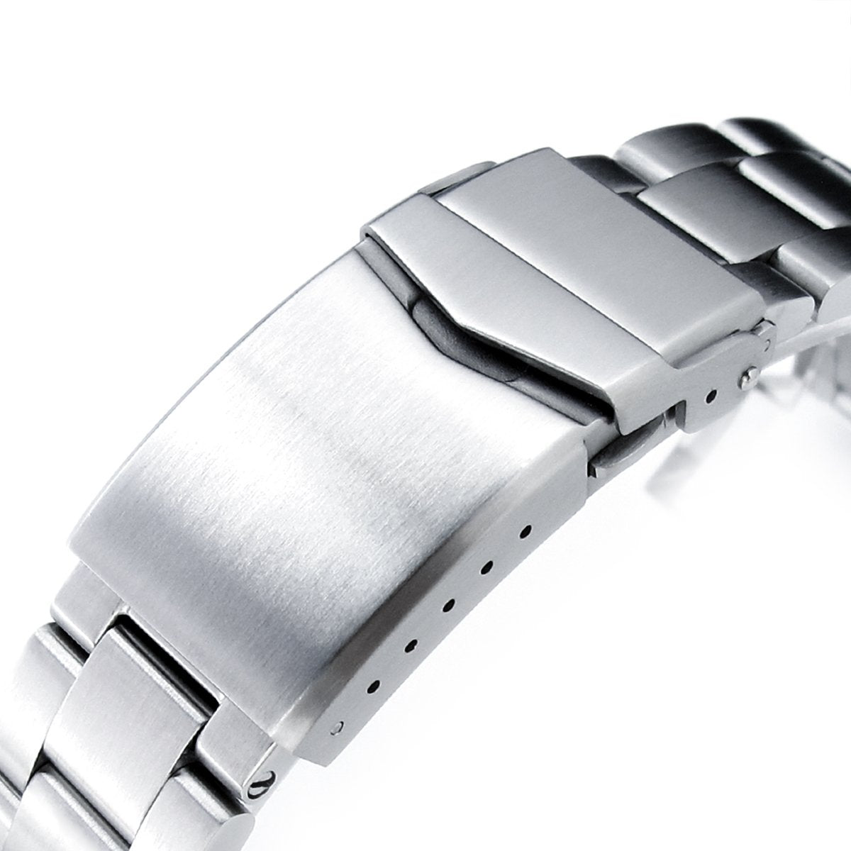 20mm Super-O Boyer 316L Stainless Steel Watch Bracelet Straight End V-Clasp Button Double Lock Brushed Strapcode Watch Bands