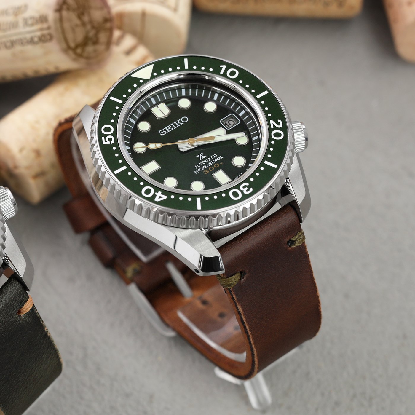 Seiko 1968 Divers 50th Anniversary Deep Forest Green Marine Master SLA019J Strapcode Watch Bands