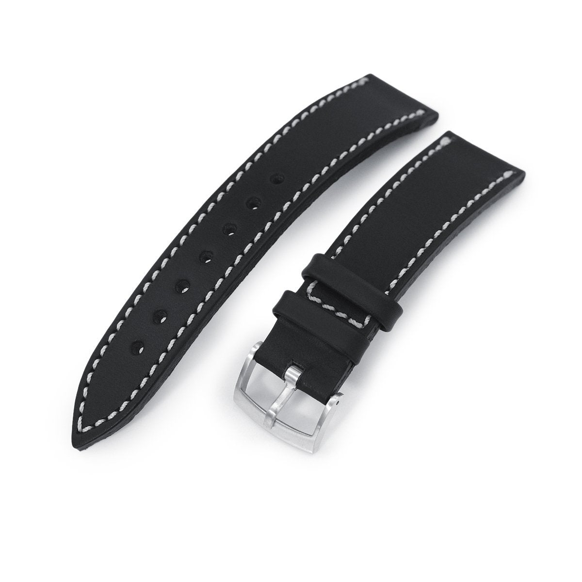 German made 20mm Matte Black Geniune Calf Watch Band Brushed Strapcode Watch Bands