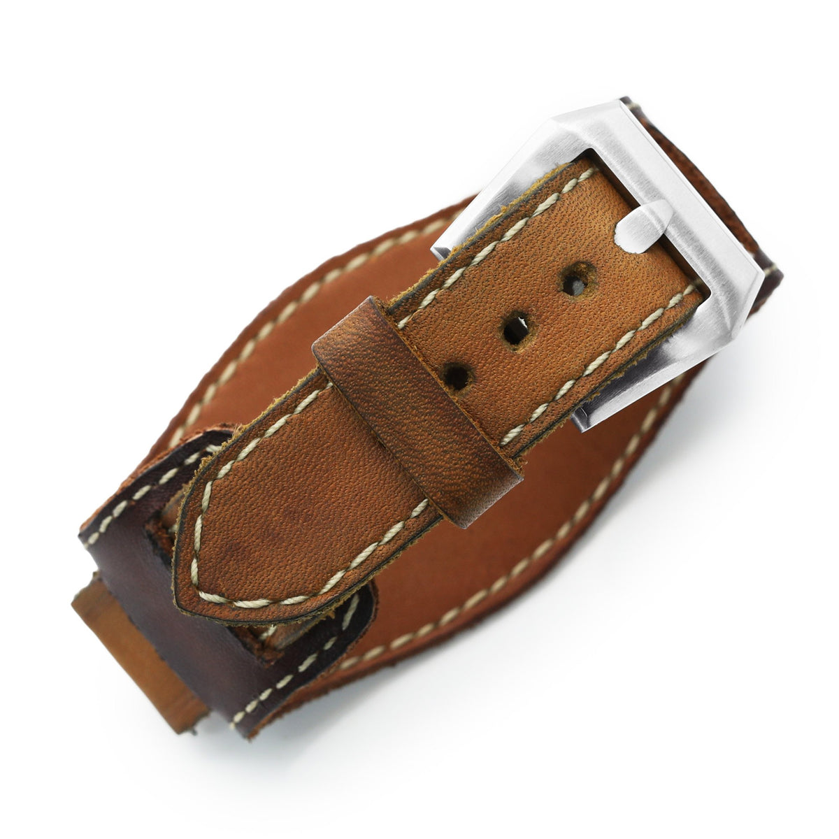 20mm Gunny X MT &#39;74&#39; Light Brown Handmade Quick Release Reversible Bund Leather Strap Strapcode Watch Bands
