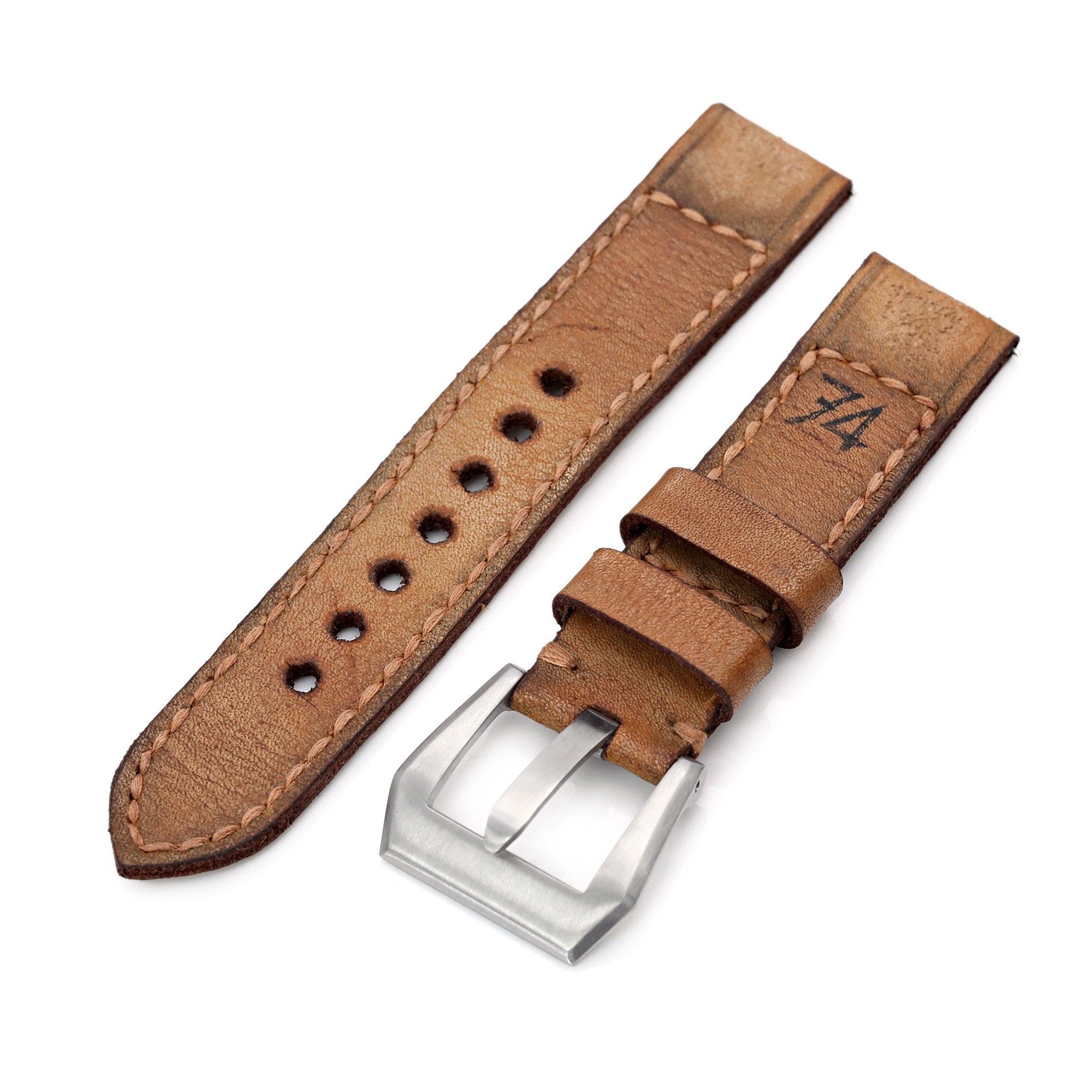 20mm Gunny X MT '74' Light Brown Handmade Quick Release Leather Watch Strap #41 Strapcode Watch Bands