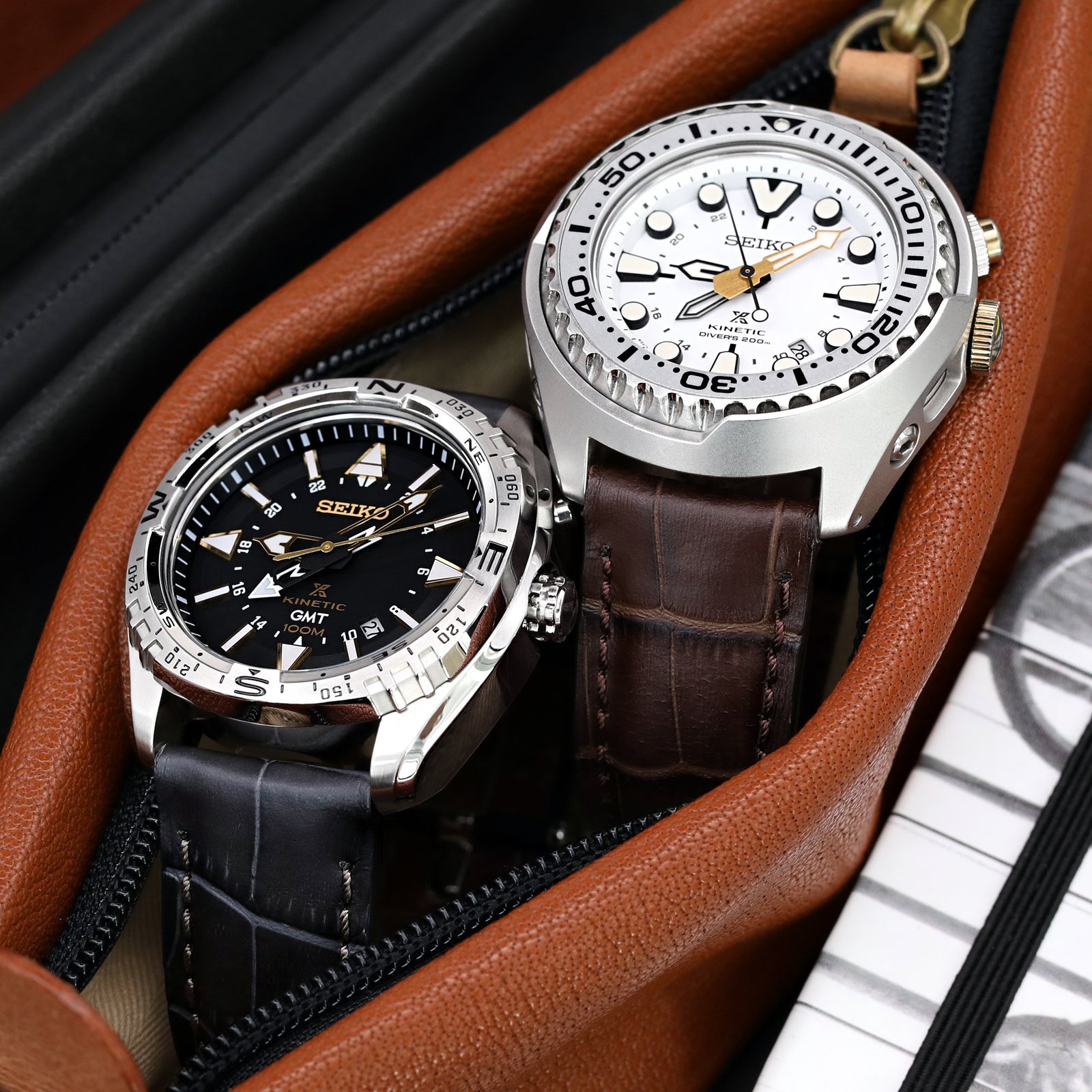 24mm CrocoCalf (Croco Grain) Matte Grey Watch Band Polished Screw-in Buckle Strapcode Watch Bands