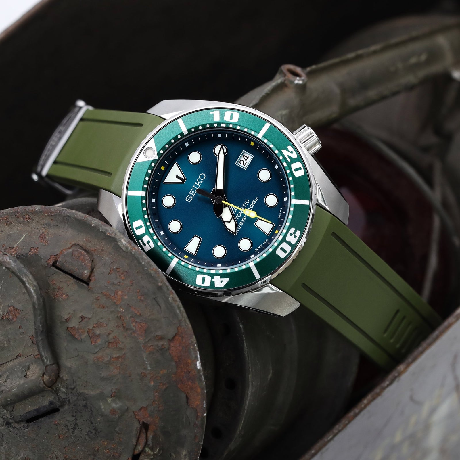 Seiko Prospex Japan Limited SZSC004 Green Sumo 200m Diver Strapcode Watch Bands