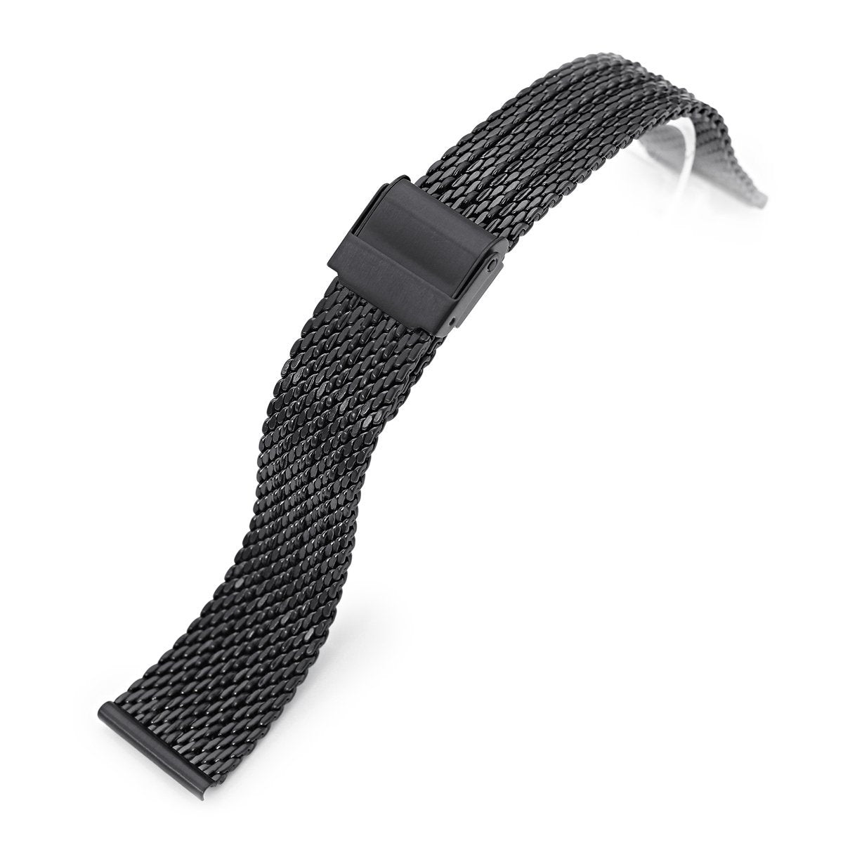 20mm Milanese Bony Wire Mesh Band PVD Black Strapcode Watch Bands