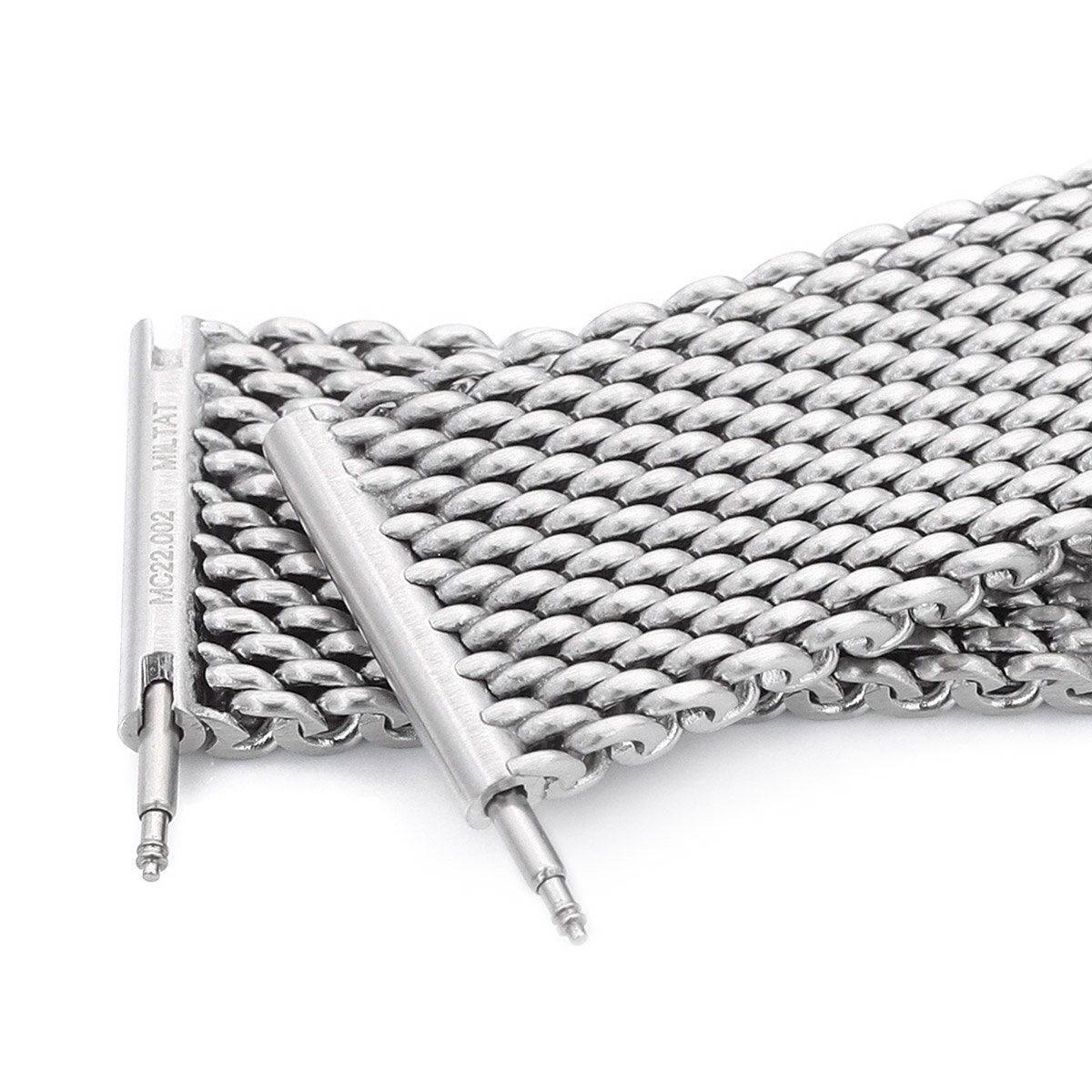 20mm 22mm Solid End Massy Mesh Band Stainless Steel Watch Bracelet V-Clasp Brushed Strapcode Watch Bands