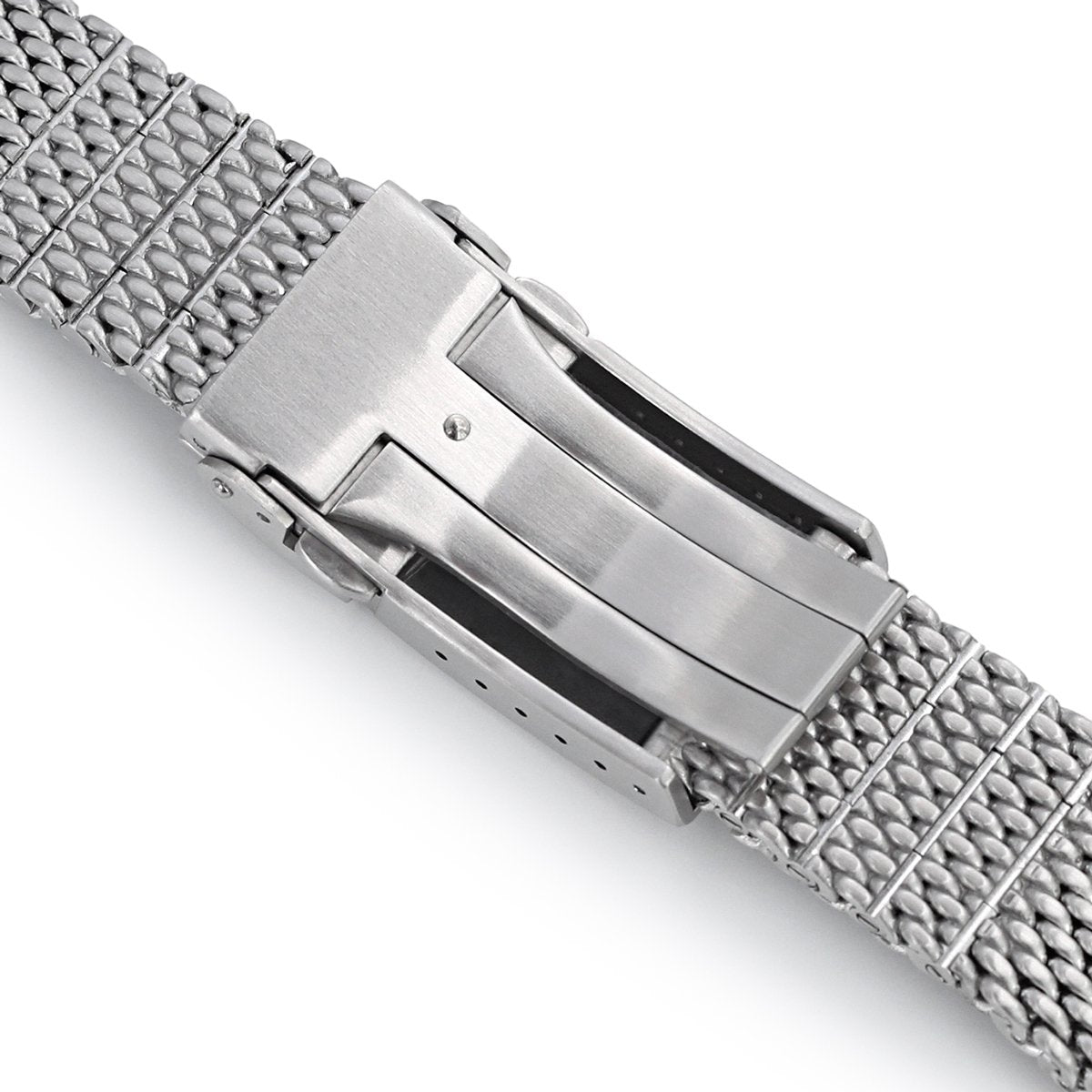 20mm 22mm Solid End Massy Mesh Band Stainless Steel Watch Bracelet V-Clasp Brushed Strapcode Watch Bands