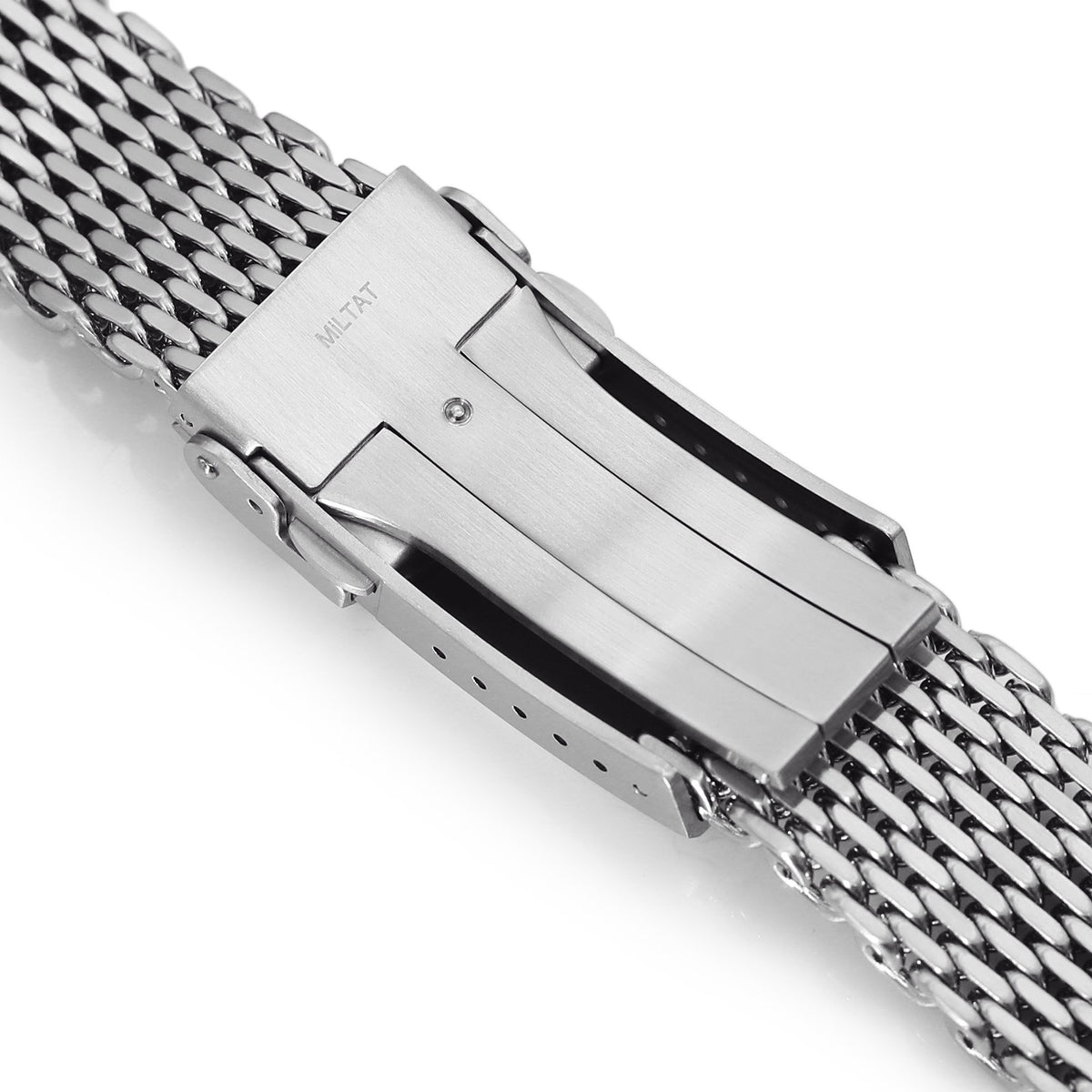 22mm Tapered "SHARK" Mesh Band Stainless Steel Watch Bracelet V-Clasp Brushed Strapcode Watch Bands