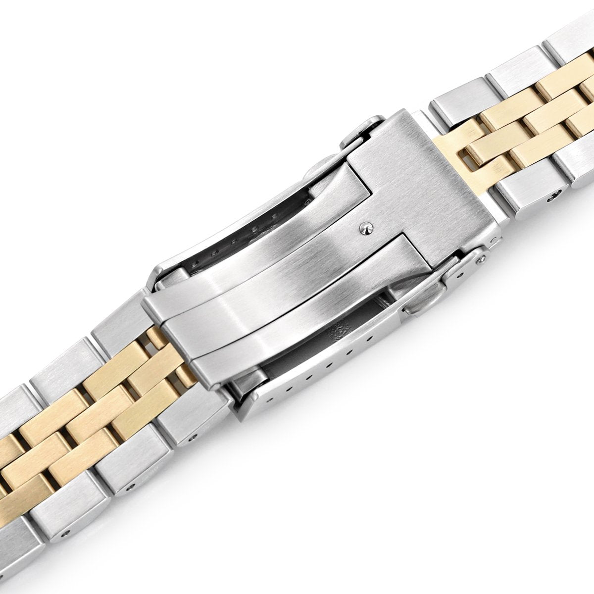 20mm Angus-J Louis 316L Stainless Steel Watch Bracelet for Seiko Mechanical Automatic SARB033 Two Tone IP Gold SUB Clasp Strapcode Watch Bands