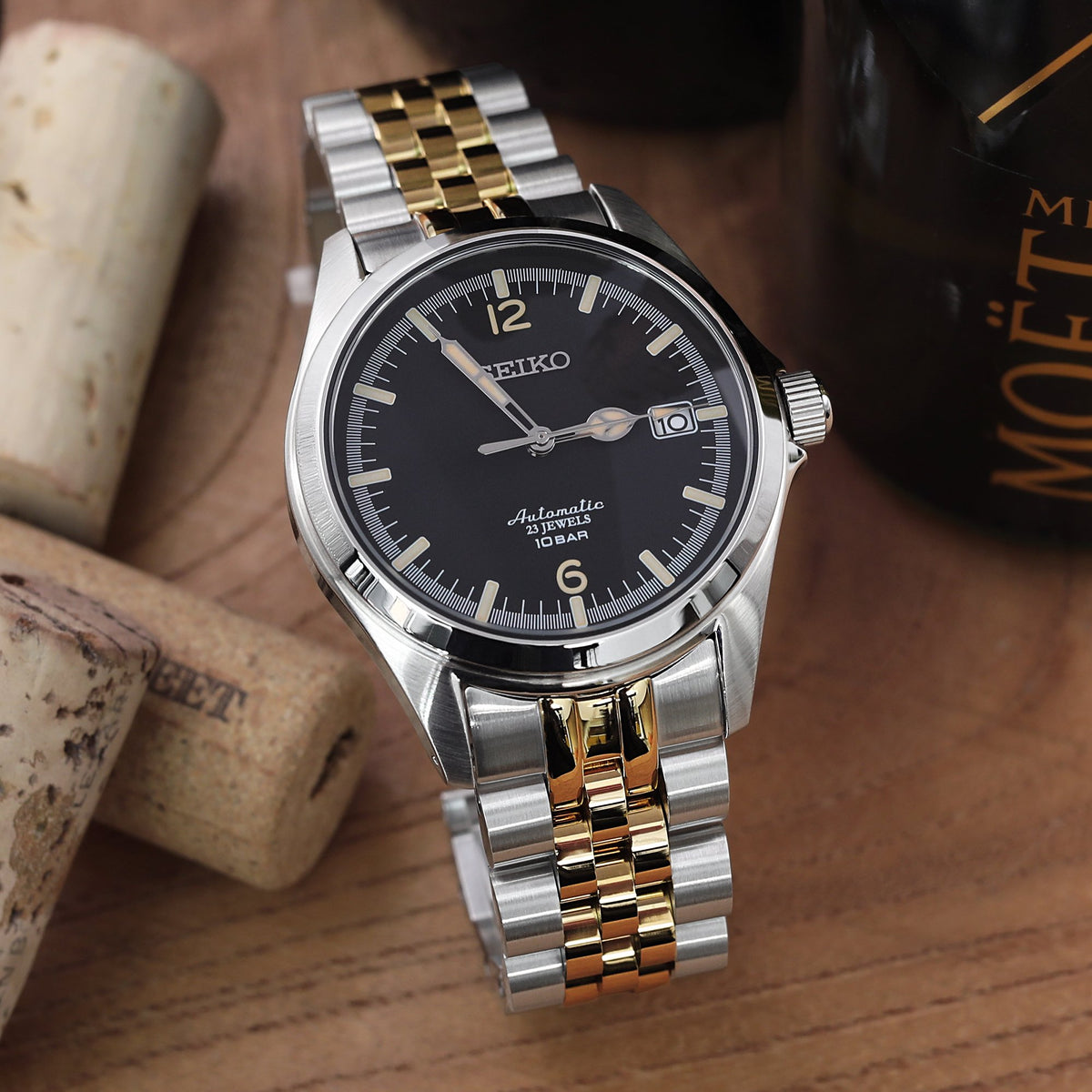 Seiko SARB033 Mechanical Automatic Black Dial Watch Strapcode Watch Bands