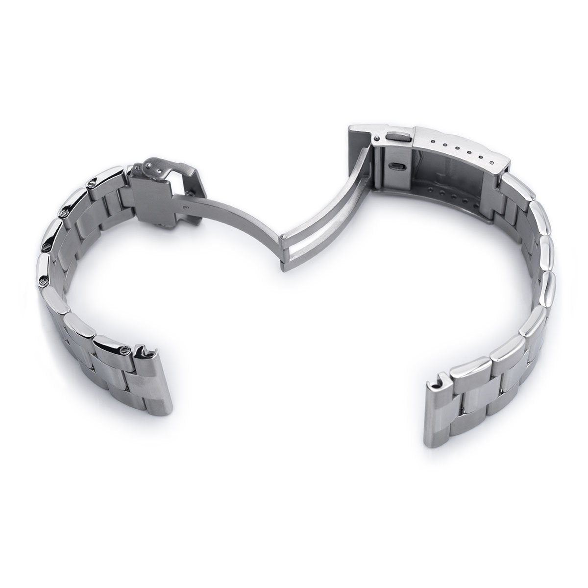 22mm Super-O Boyer watch band universal straight end version Brushed &amp; Polished SUB Clasp Strapcode Watch Bands