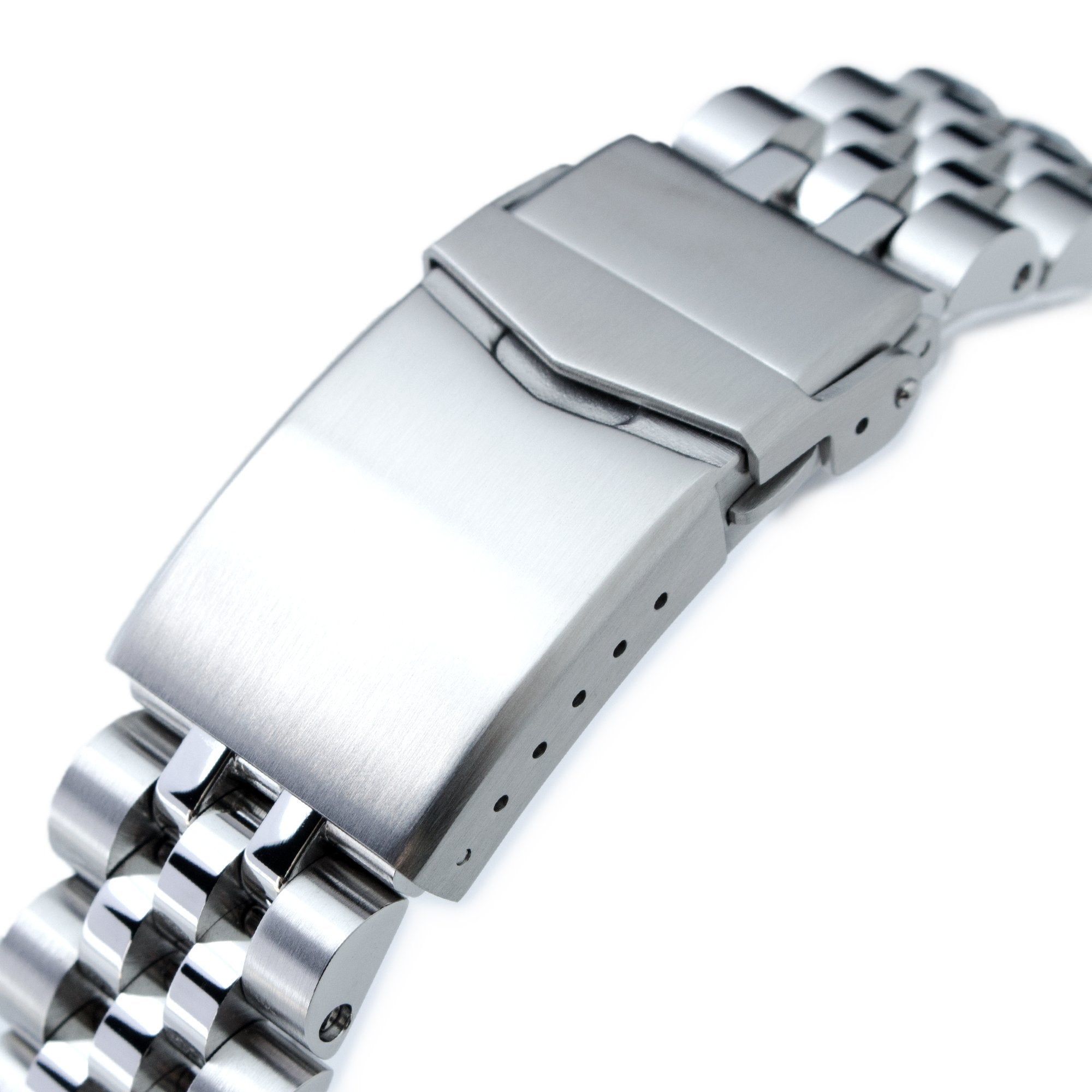 22mm Angus-J Louis 316L Stainless Steel Watch Bracelet for Seiko 5 Brushed V-Clasp Strapcode Watch Bands