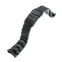 22mm Super-O Boyer 316L Stainless Steel Watch Band for Seiko SKX007, Diamond-like Carbon (DLC Black) V-Clasp Strapcode Watch Bands