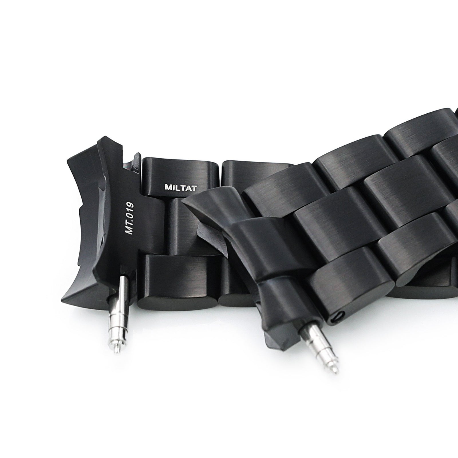 22mm Super-O Boyer 316L Stainless Steel Watch Band for Seiko SKX007, Diamond-like Carbon (DLC Black) V-Clasp Strapcode Watch Bands