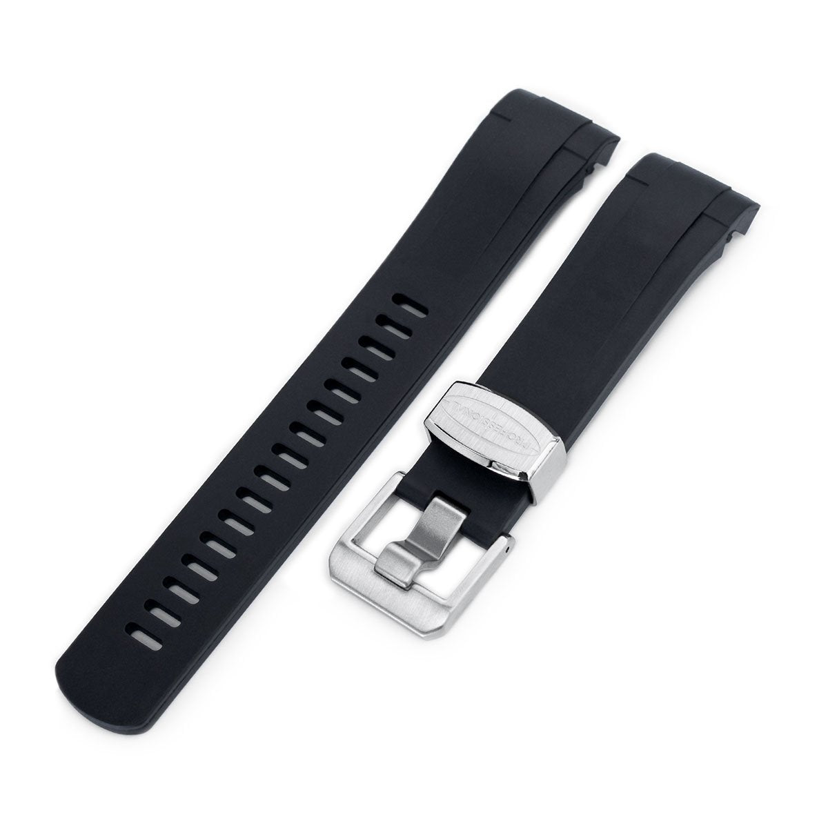 22mm Crafter Blue Black Rubber Curved Lug Watch Strap for TUD BB M79230 Strapcode Watch Bands