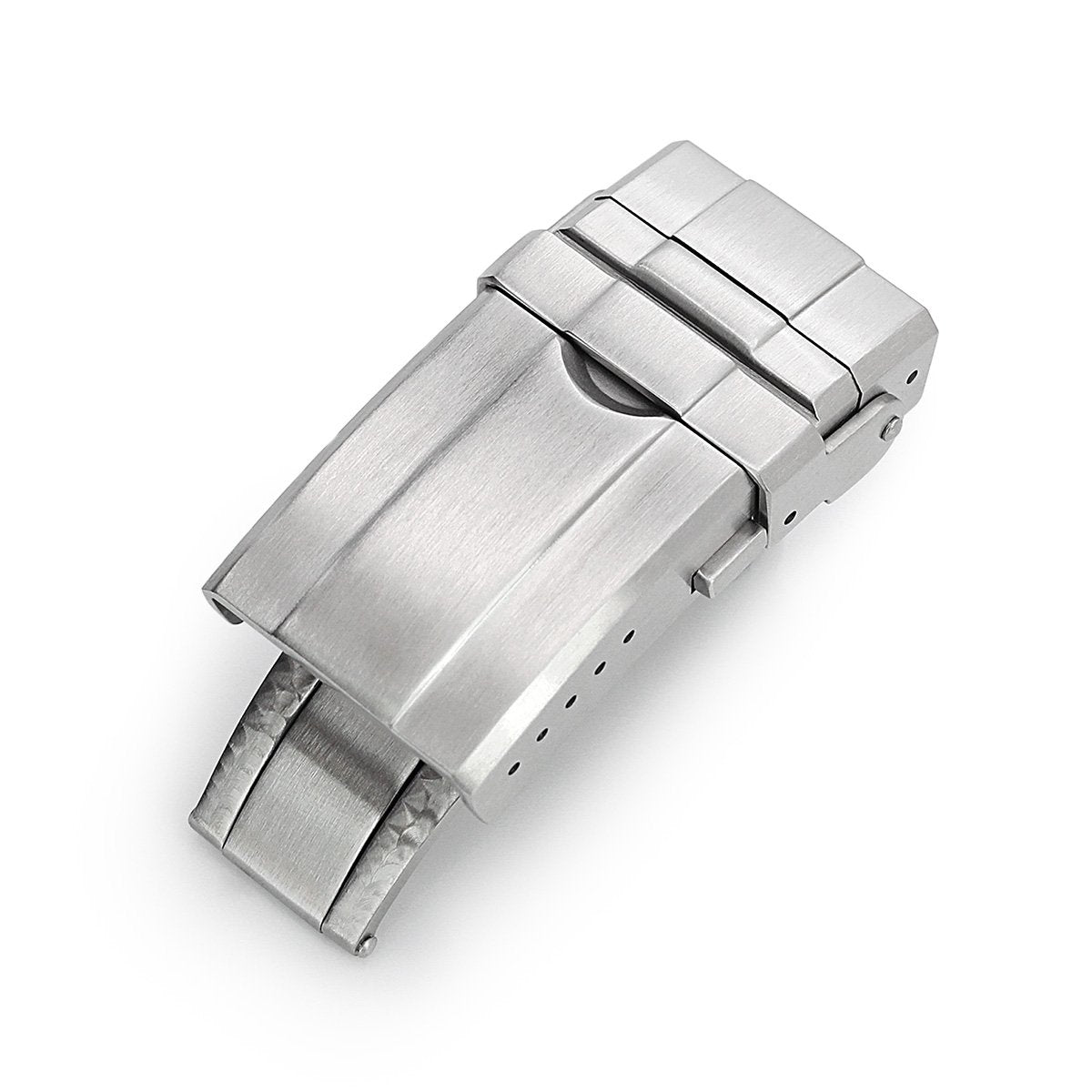 16mm 18mm or 20mm Solid 316L Stainless Steel Double Locks Turning Clasp Button Control Brushed Strapcode Buckles