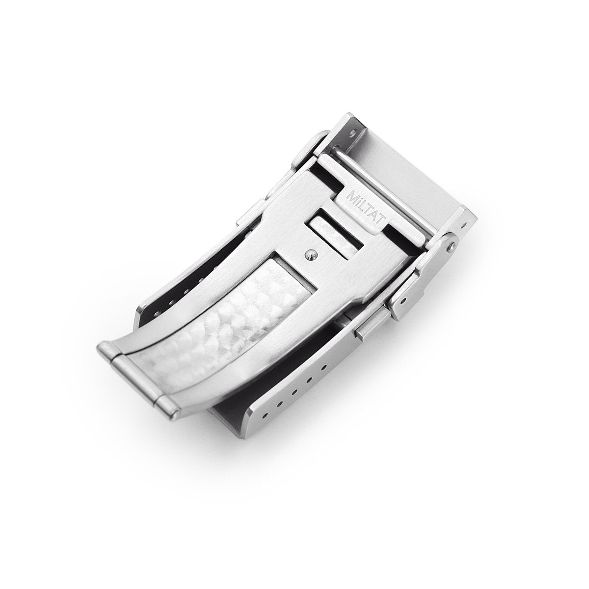 16mm 18mm or 20mm Solid 316L Stainless Steel Double Locks Turning Clasp Button Control Brushed with IP Gold Center Strapcode Buckles