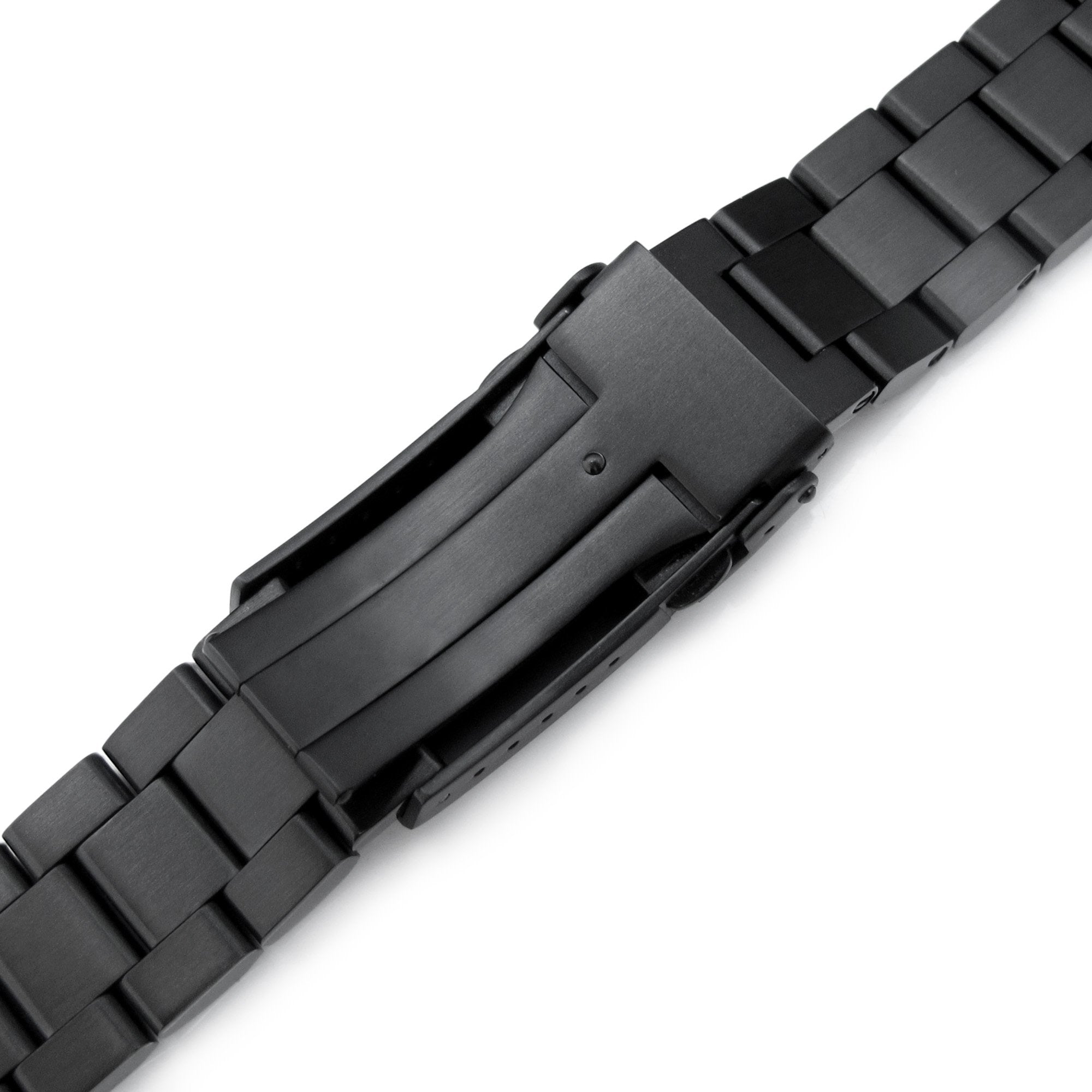 20mm Hexad 316L Stainless Steel Watch Band for Seiko Sumo SBDC001, Diamond-like Carbon (DLC Black) V-Clasp Strapcode Watch Bands