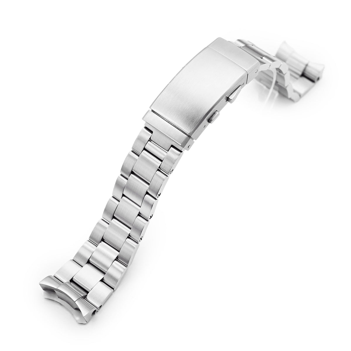 22mm Super-O Boyer 316L Stainless Steel Watch Band for Seiko 5, Brushed Wetsuit Ratchet Buckle Strapcode Watch Bands