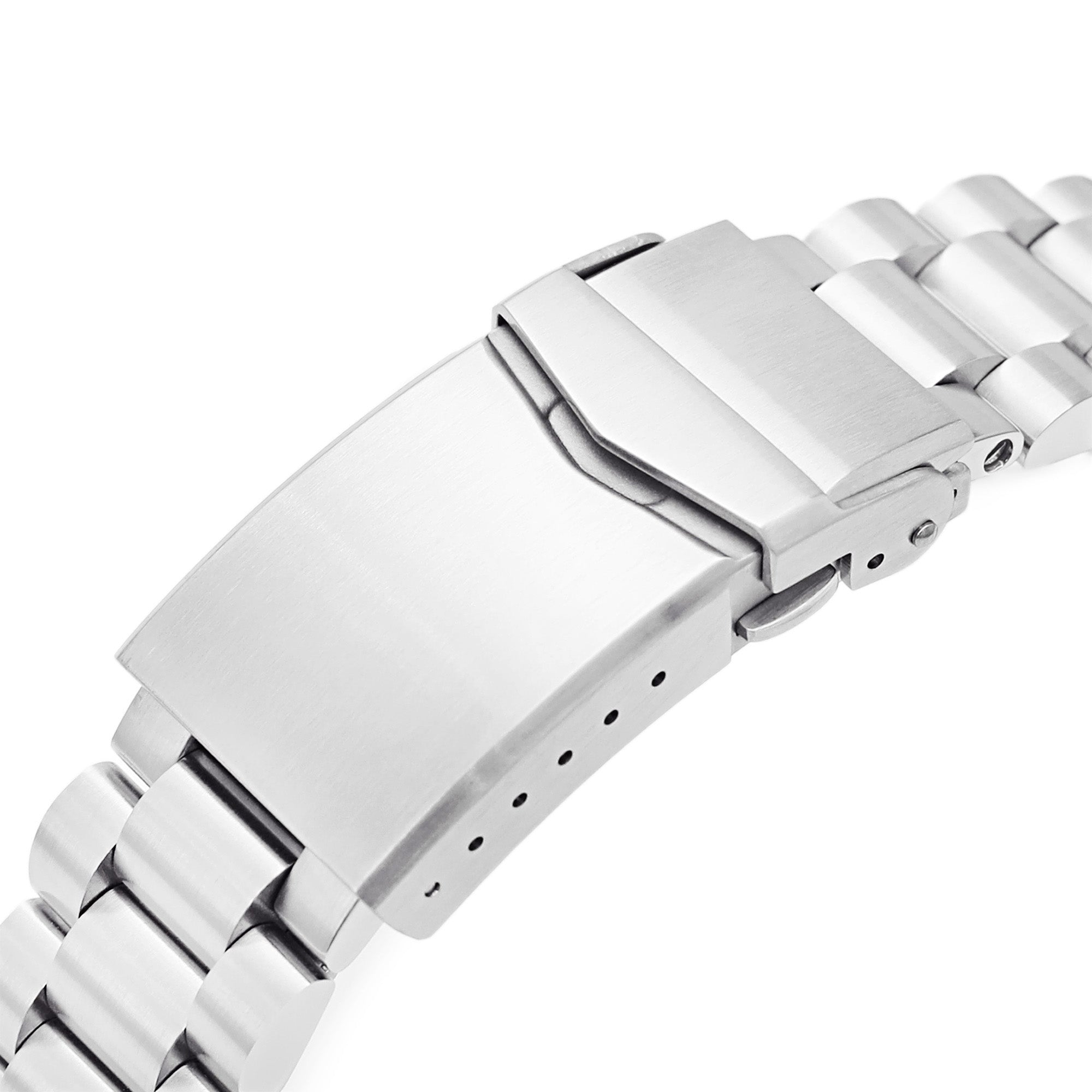 22mm Endmill Watch Band compatible with Seiko 5, 316L Stainless Steel Brushed V-Clasp Strapcode Watch Bands