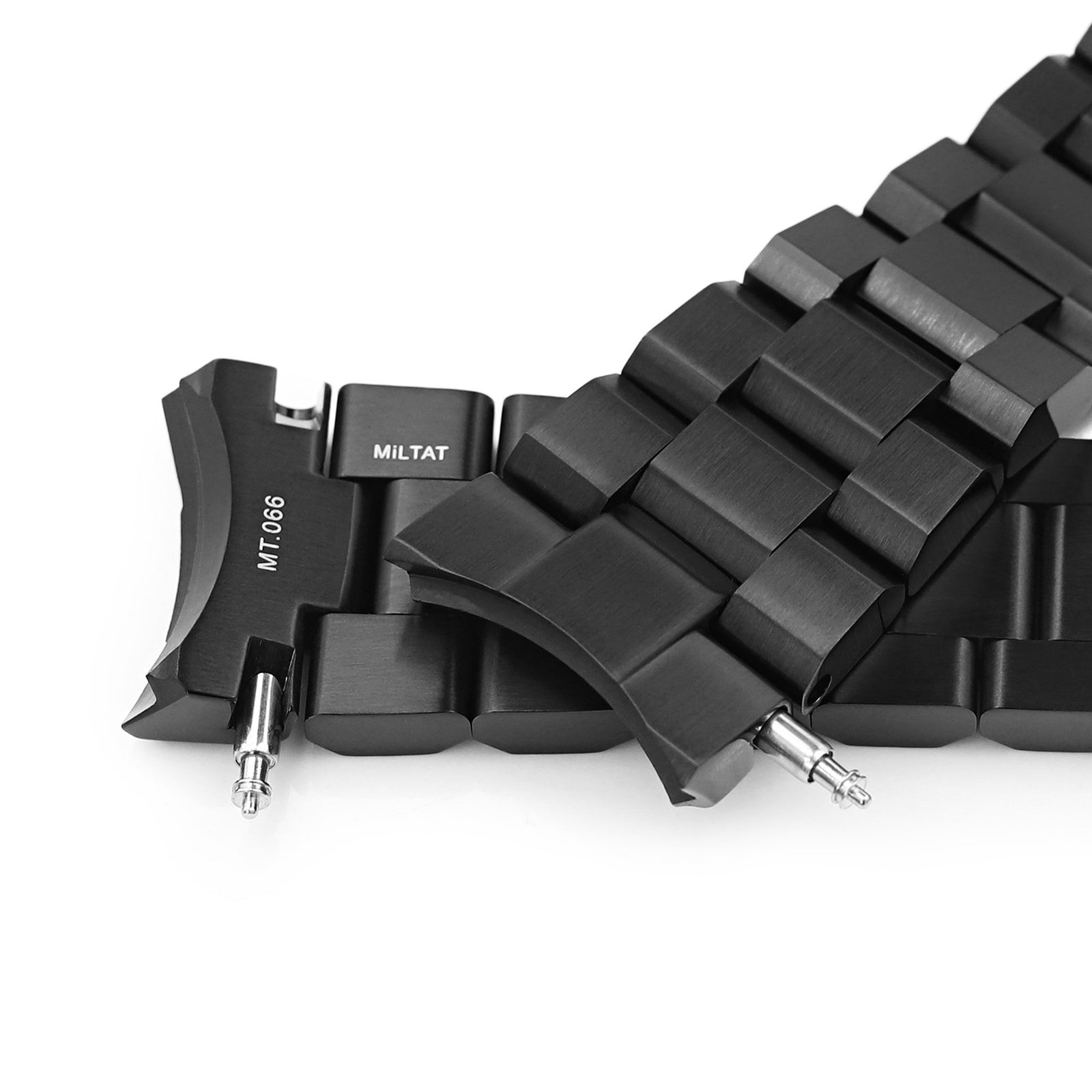 22mm Hexad 316L Stainless Steel Watch Band for Seiko Samurai SRPB51, Diamond-like Carbon (DLC coating) V-Clasp Strapcode Watch Bands