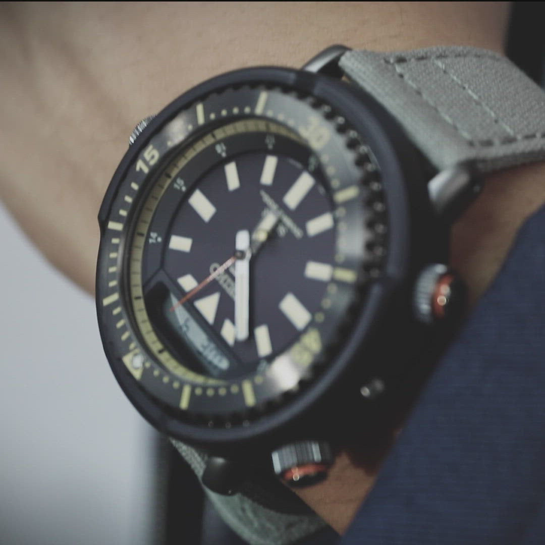 Khaki-grünes Canvas-Uhrenarmband mit Schnellverschluss, 20mm oder 22mm