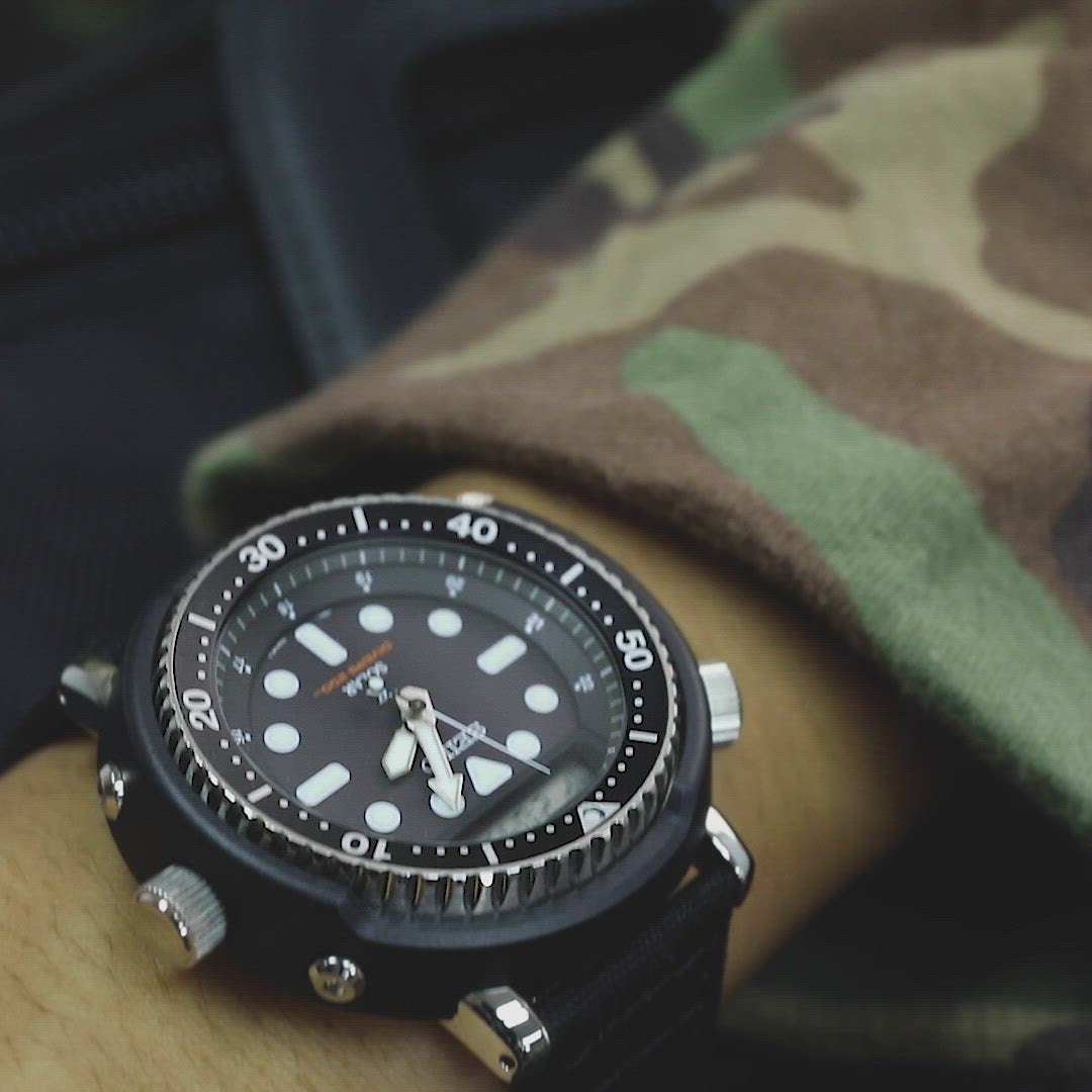 Bracelet de montre en toile noire à dégagement rapide, 22 mm ou 20 mm