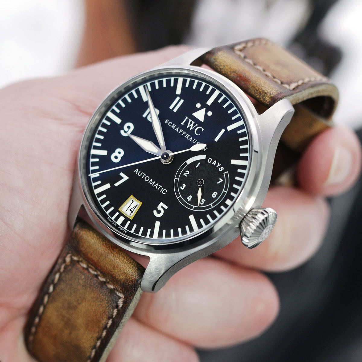 IWC Big Pilot Watch 5002 46mm 7 Day Power Reserve Strapcode Watch Bands