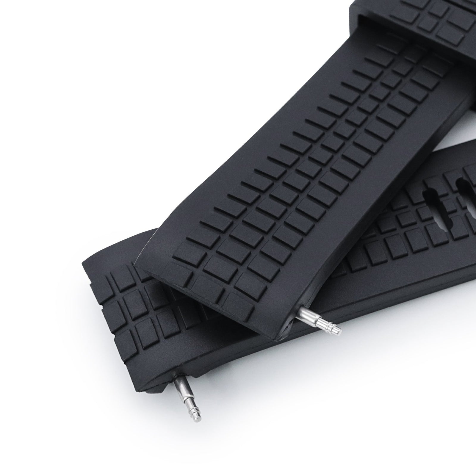 22mm Crafter Blue - CB12 Black Rubber Curved Lug Watch Strap compatible with Seiko new Turtles SRP777 Strapcode Watch Bands