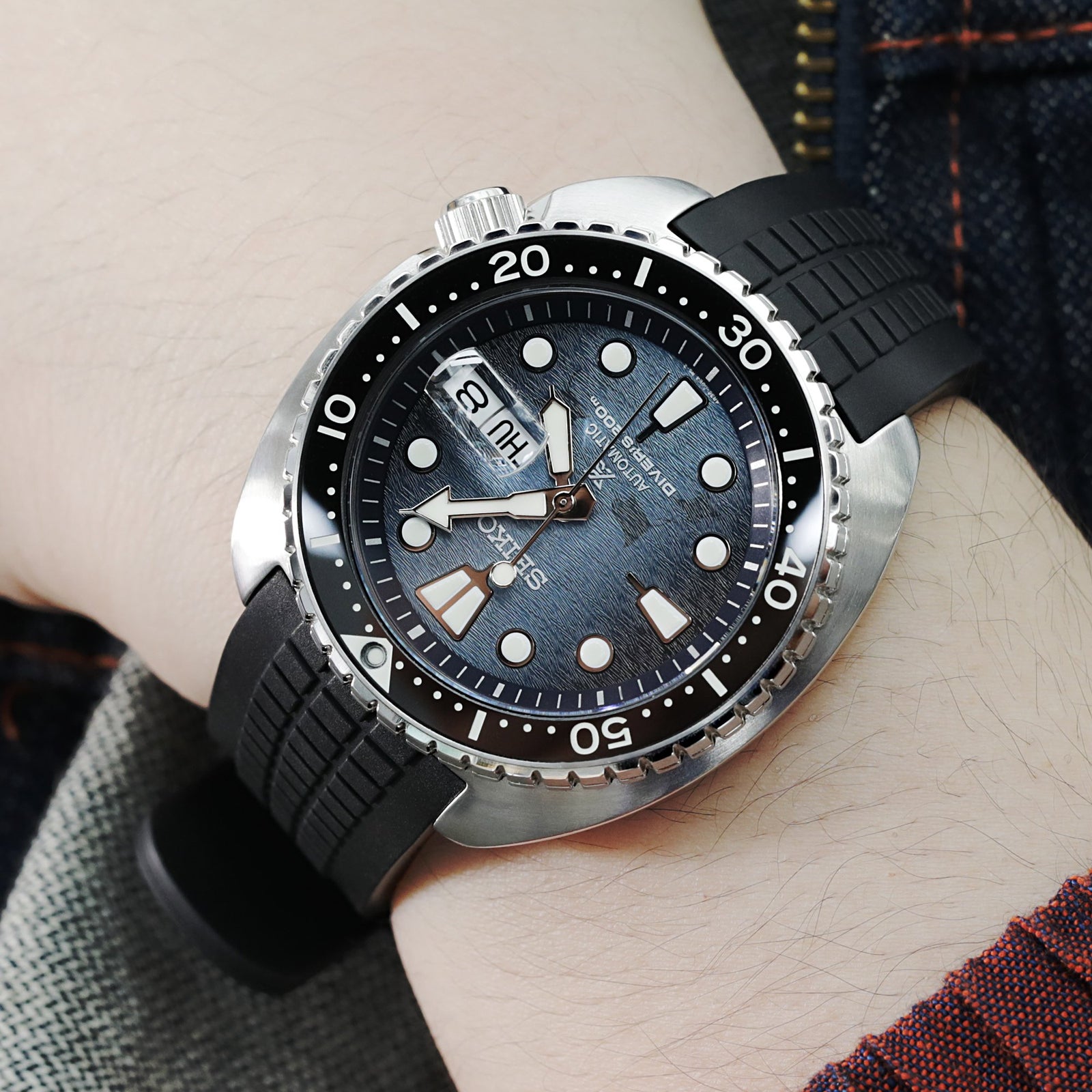 Seiko King Turtle Save the Ocean SRPF77 Strapcode Watch Bands