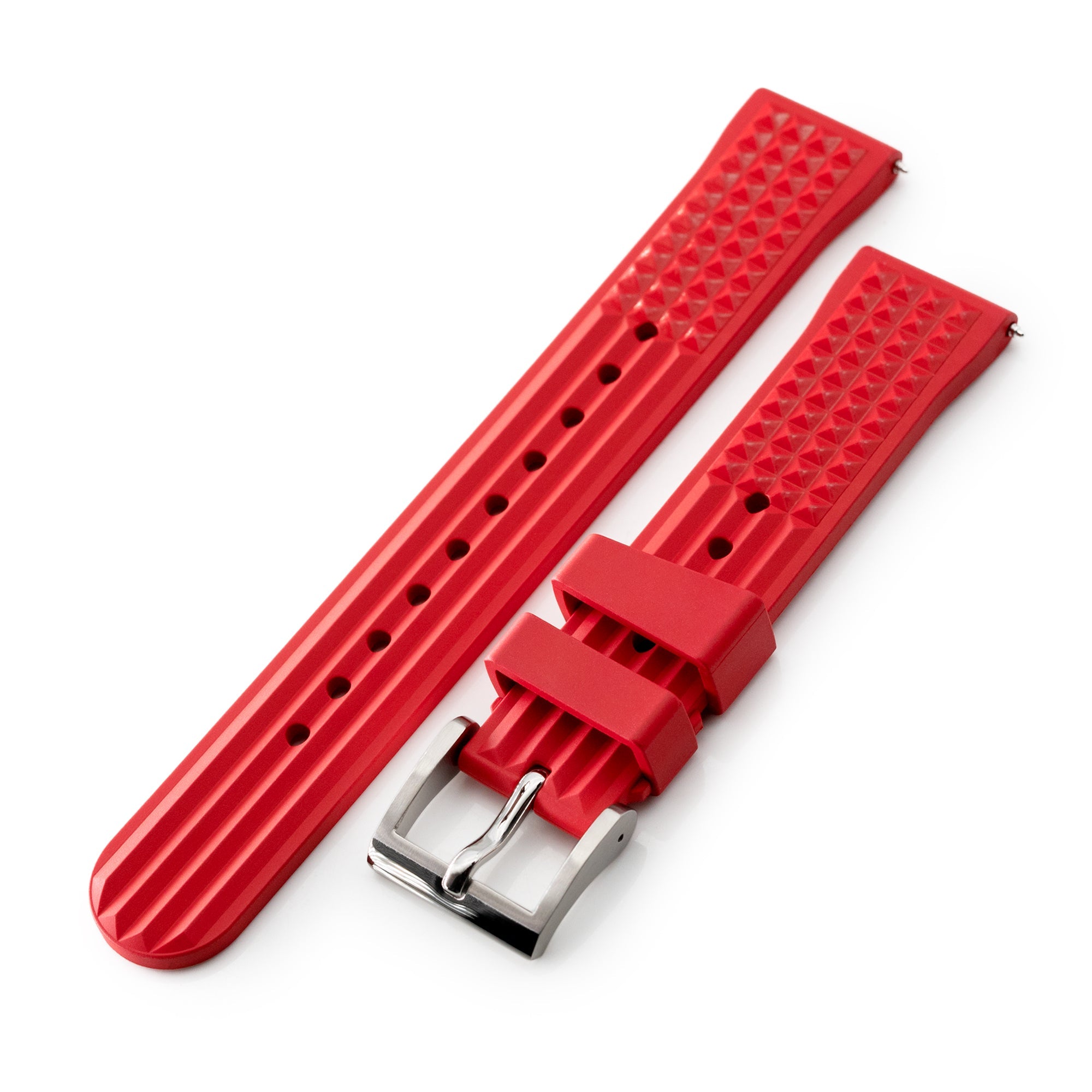 Chaffle Red FKM Rubber watch strap 20mm Strapcode Watch Bands