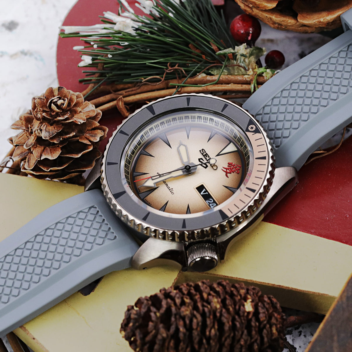 Seiko 5 Sports SBSA093 SRPF71K1 Naruto &amp; Boruto Limited 6500, GAARA Strapcode Watch Bands