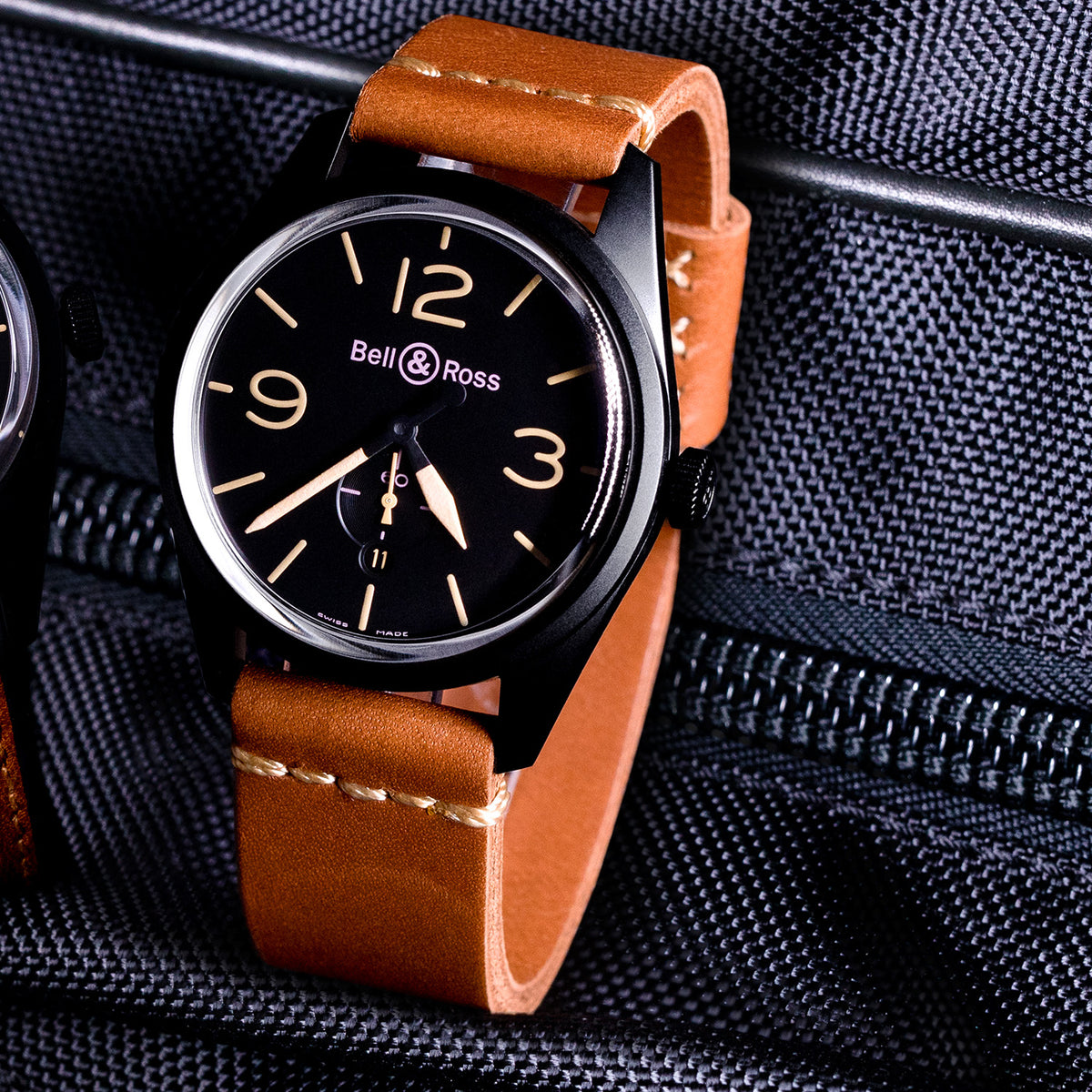 Bell &amp; Ross Heritage BR123-95-SC leather watch bands from Strapcode