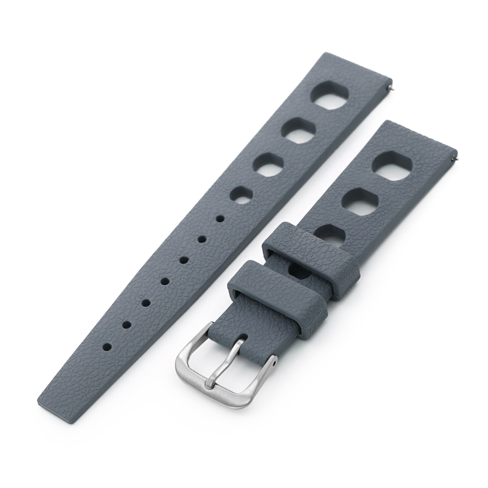 20mm Grey Large Holes Rally FKM Quick Release Rubber watch band Strapcode Watch Bands
