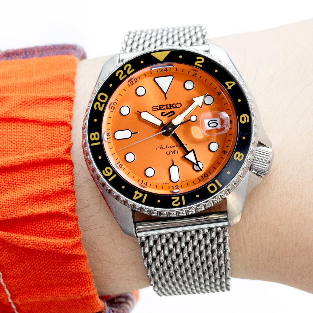 20mm, 22mm Solid End Massy Mesh Band Stainless Steel Watch Bracelet, V-Clasp, Polished