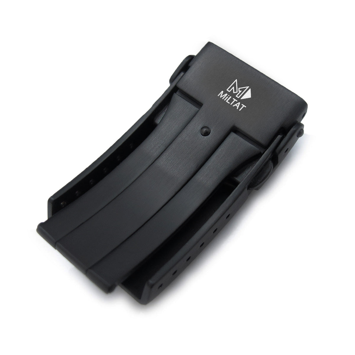 Boucle de plongeur à double verrouillage avec bouton, en acier inoxydable V, 16mm, 18mm, 20mm ou 22mm, finition PVD noire